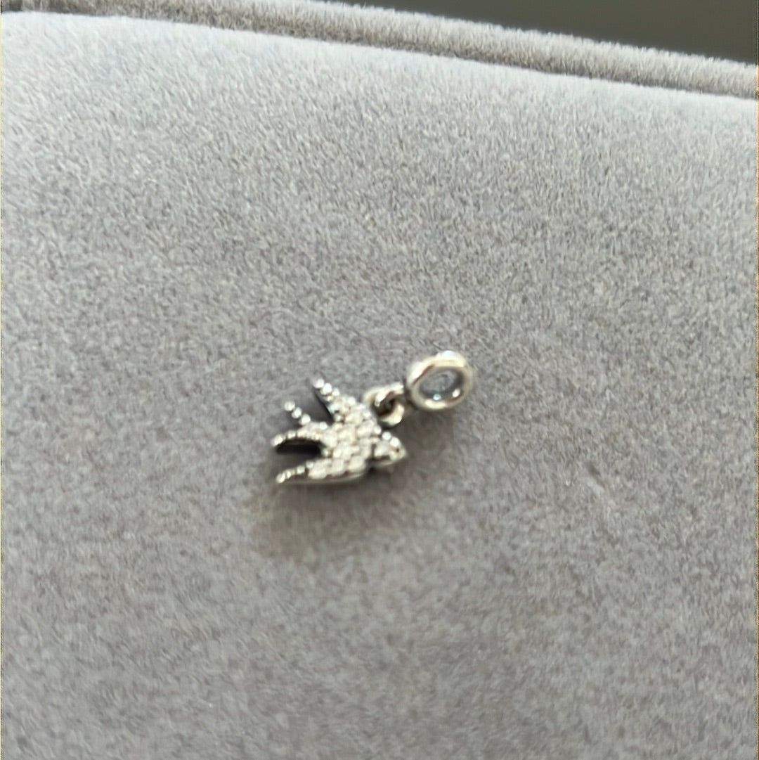 Genuine Pandora Essence Me Dangle Tiny Pave Swallow Bird Charm