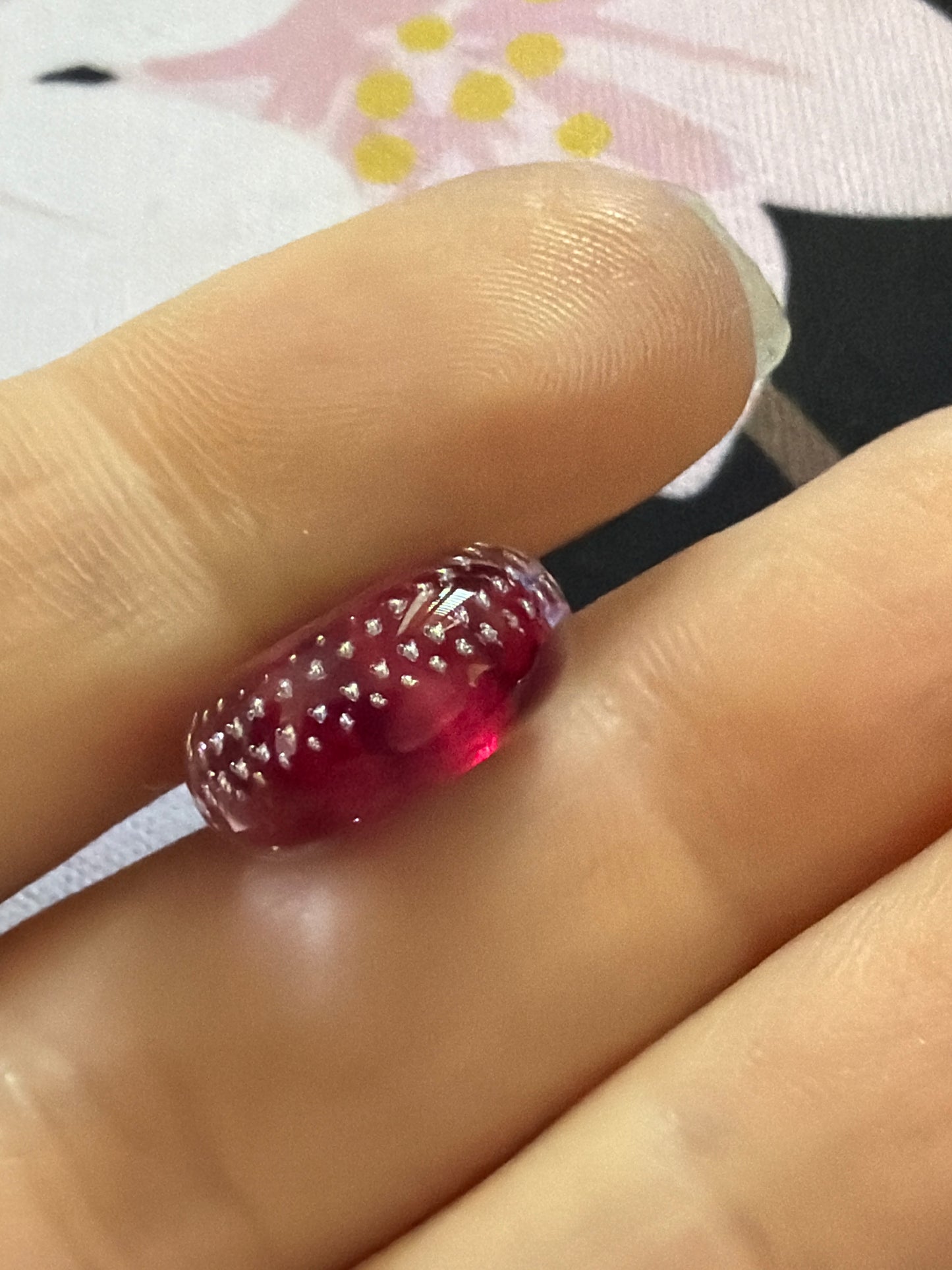 Genuine Trollbeads Cerise Twinkle Passion Murano Charm