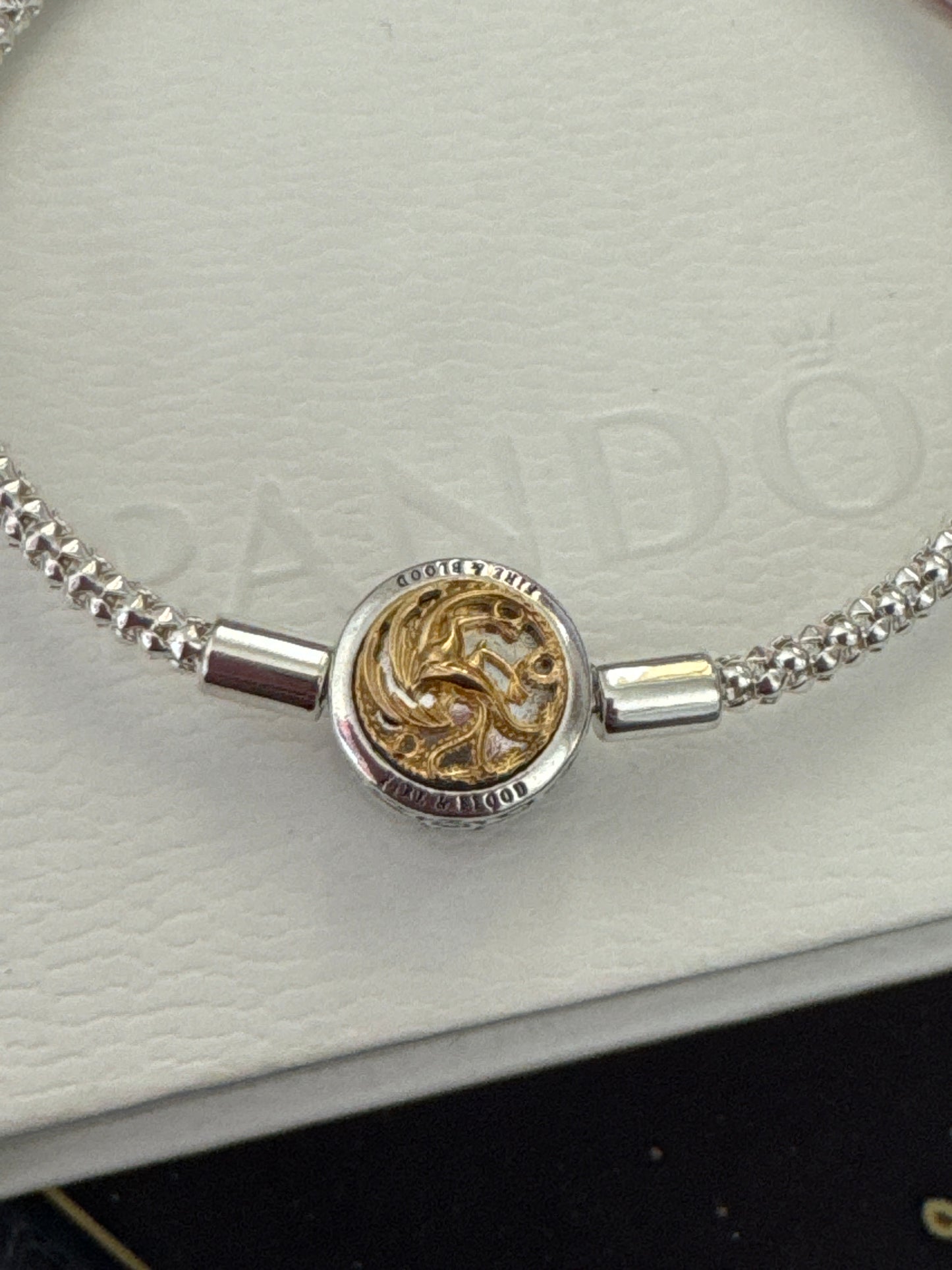 Genuine Pandora X Game of Thrones Two Tone Fire and Blood Mesh Bracelet 17cm
