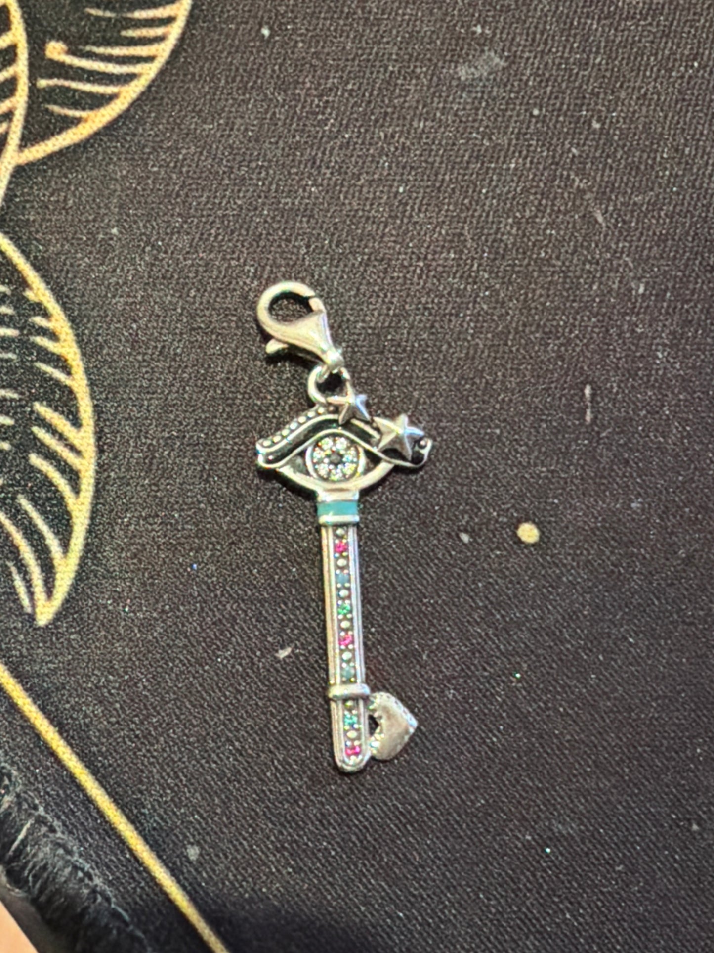 Genuine Thomas Sabo Large Colourful Key to the Heart Eye Dangle Charm