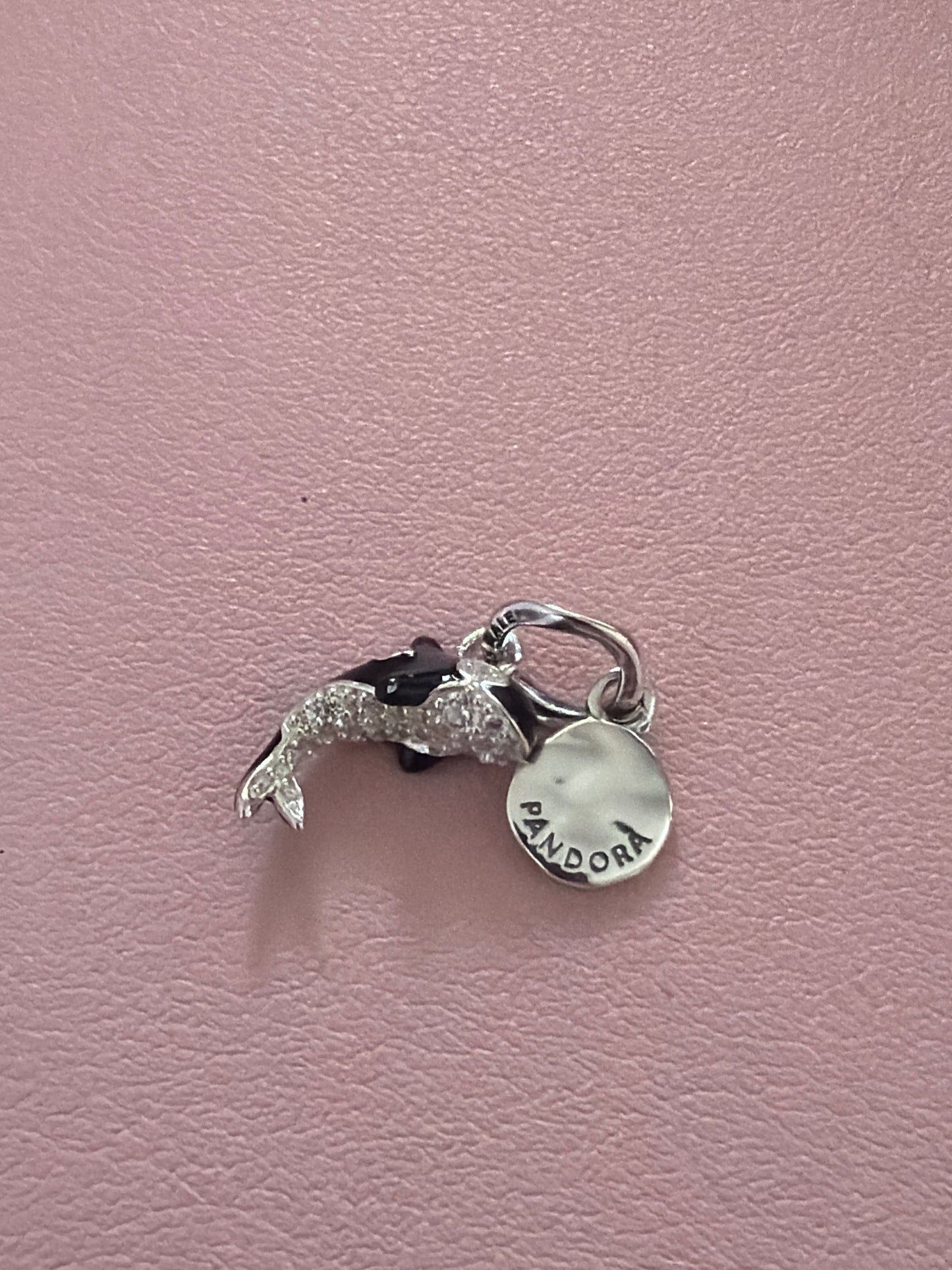 Genuine Pandora New Style Pave and Enamel Orca Whale Dangle Pendant Charm