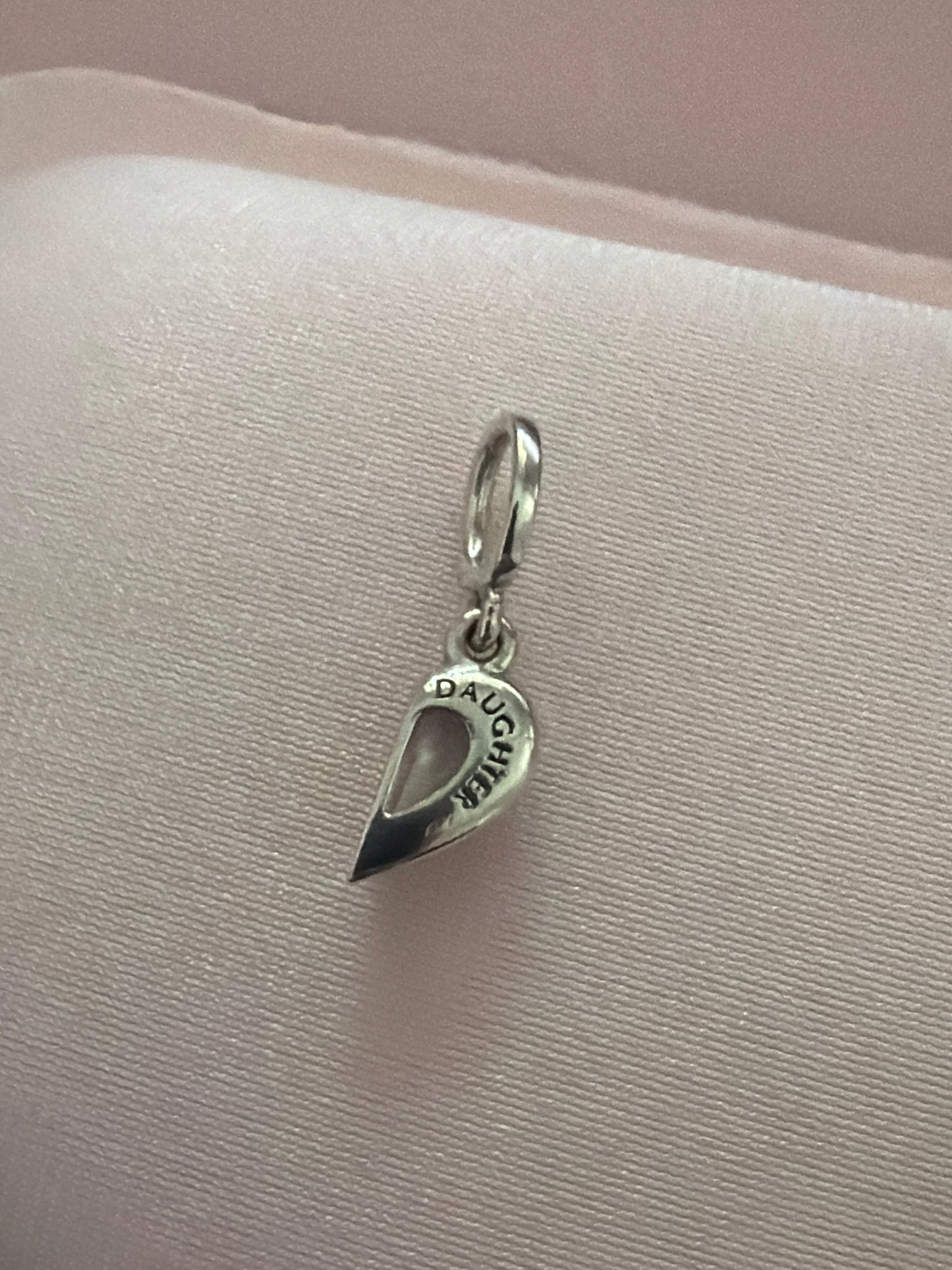 Genuine Pandora CZ Clear Heart Daughter Dangle Charm