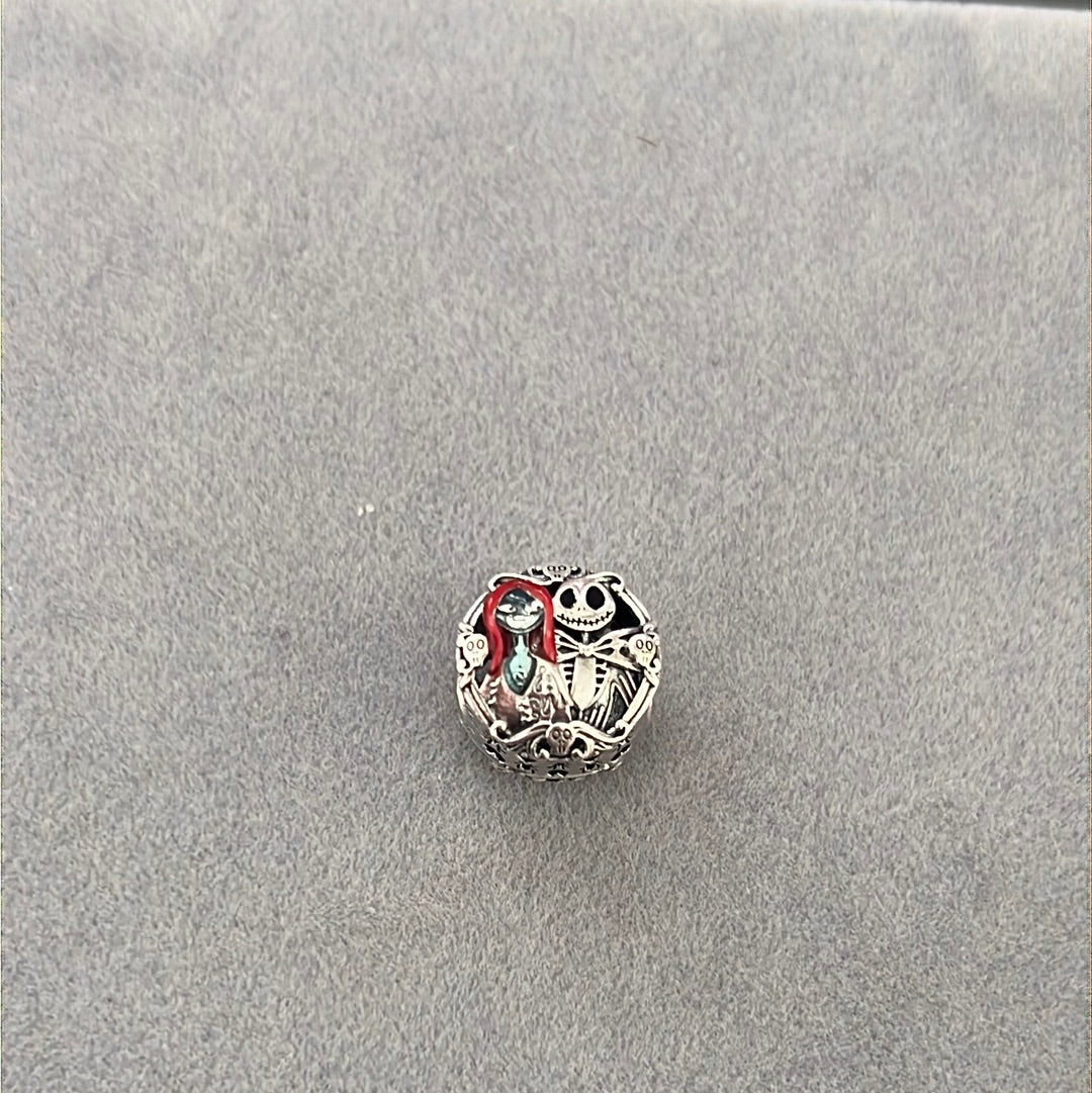 Genuine Pandora Disney Nightmare Before Christmas Jack and Sally "True love never dies" Charm