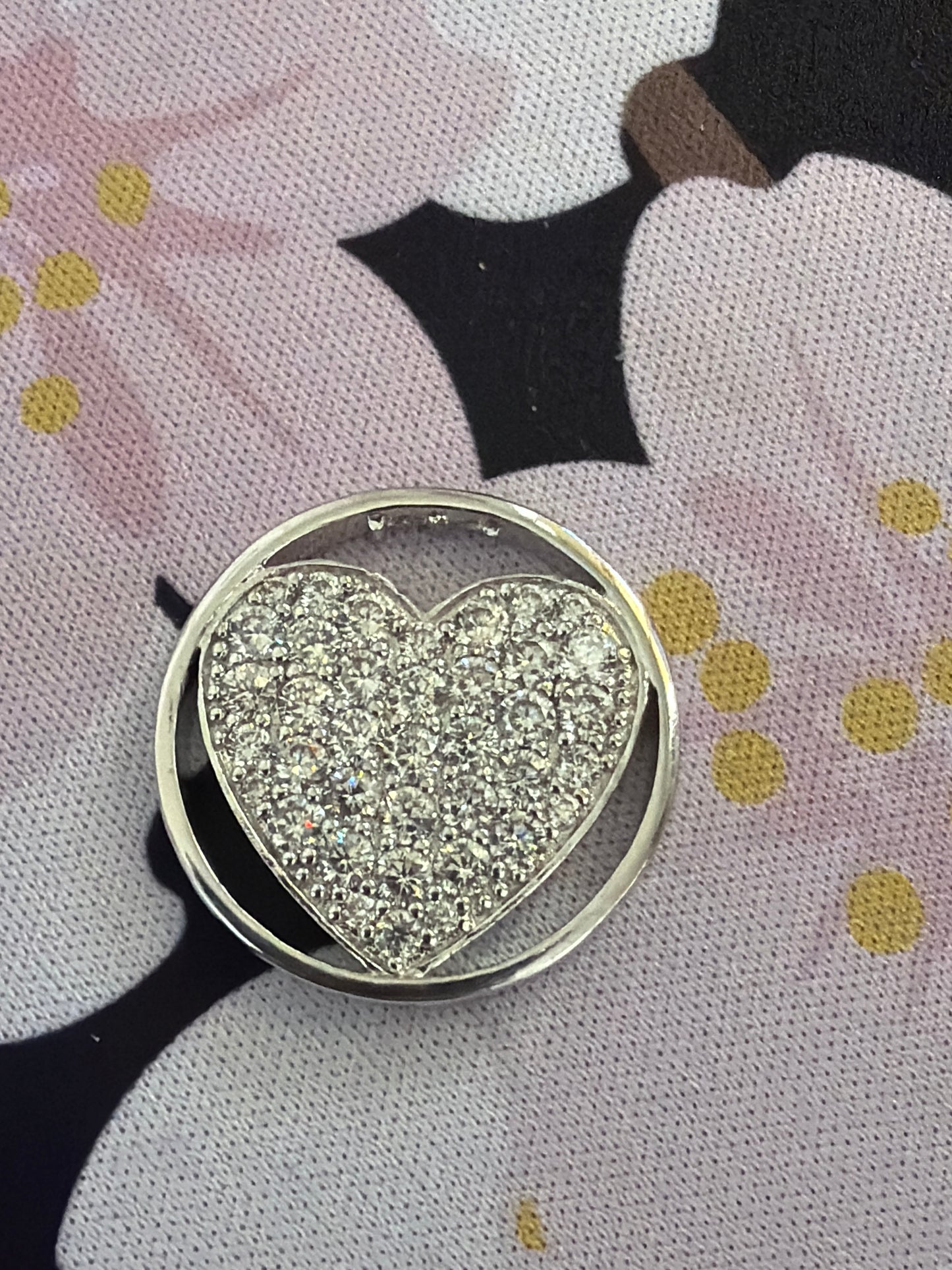 Genuine Hot Diamond Emozioni Small Coin For the Coin Keeper Necklace Pave Heart