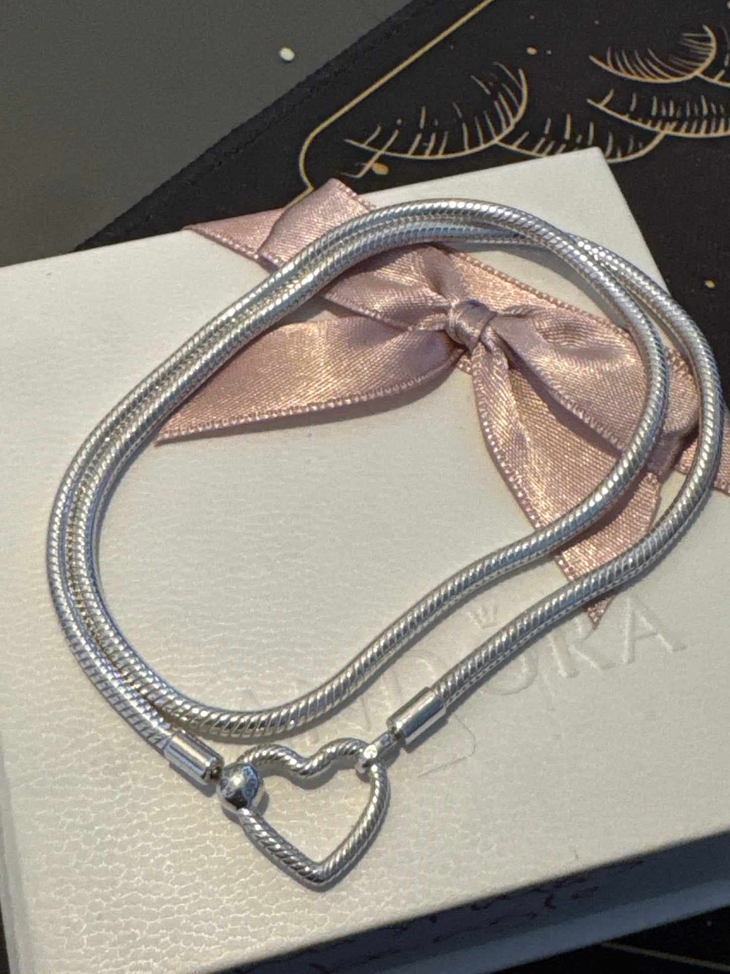 Genuine Pandora Heart Carrier Closure Necklace New Style 45cm