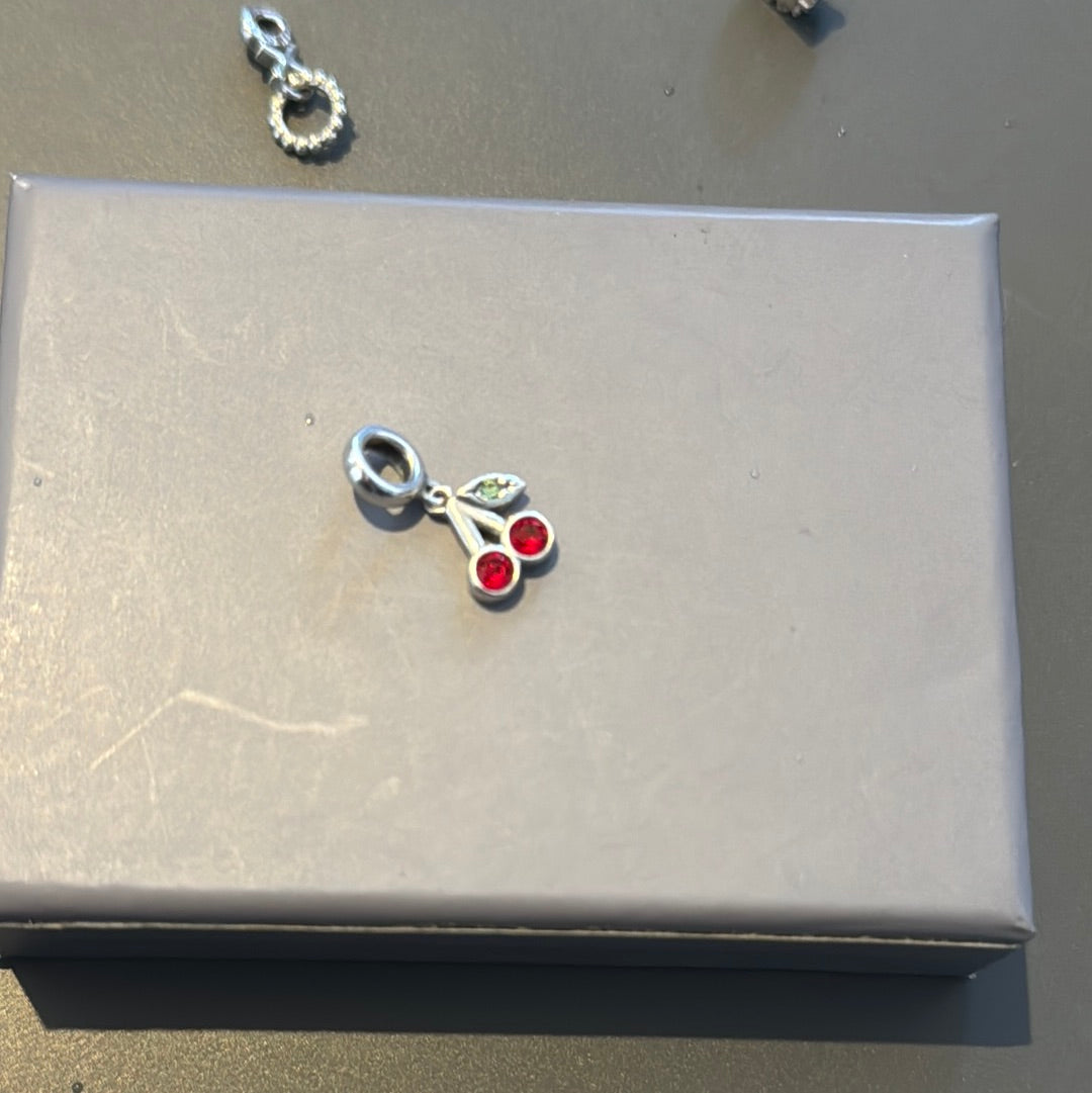 Genuine Chamilia CZ Cherry Cherries Dangle Charm