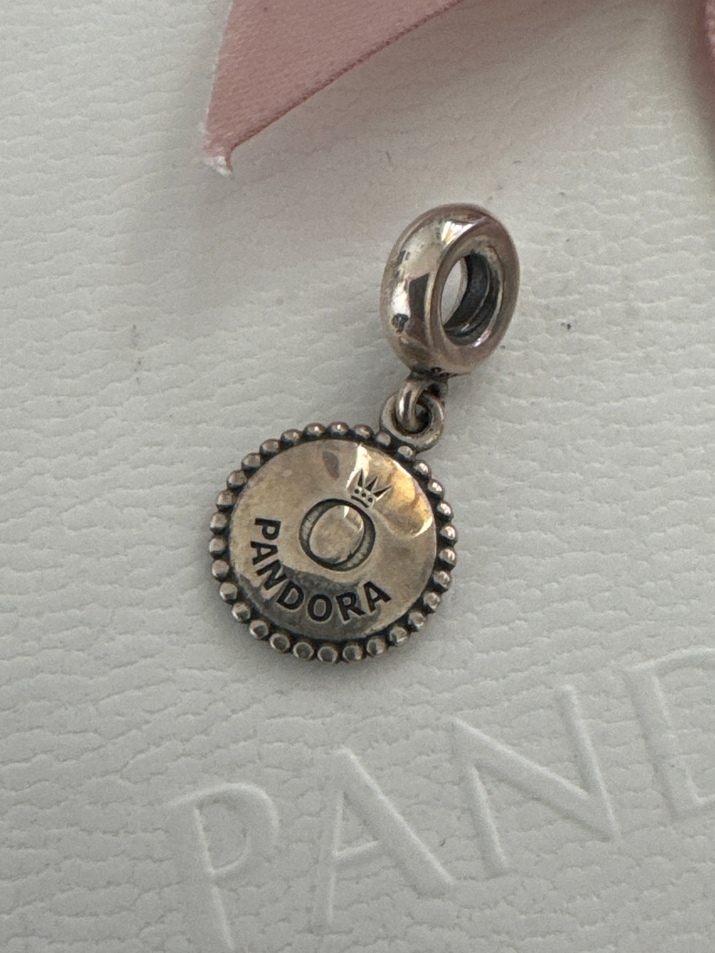 Genuine Pandora Dangle Charm Inscribed 'Dream and Believe'