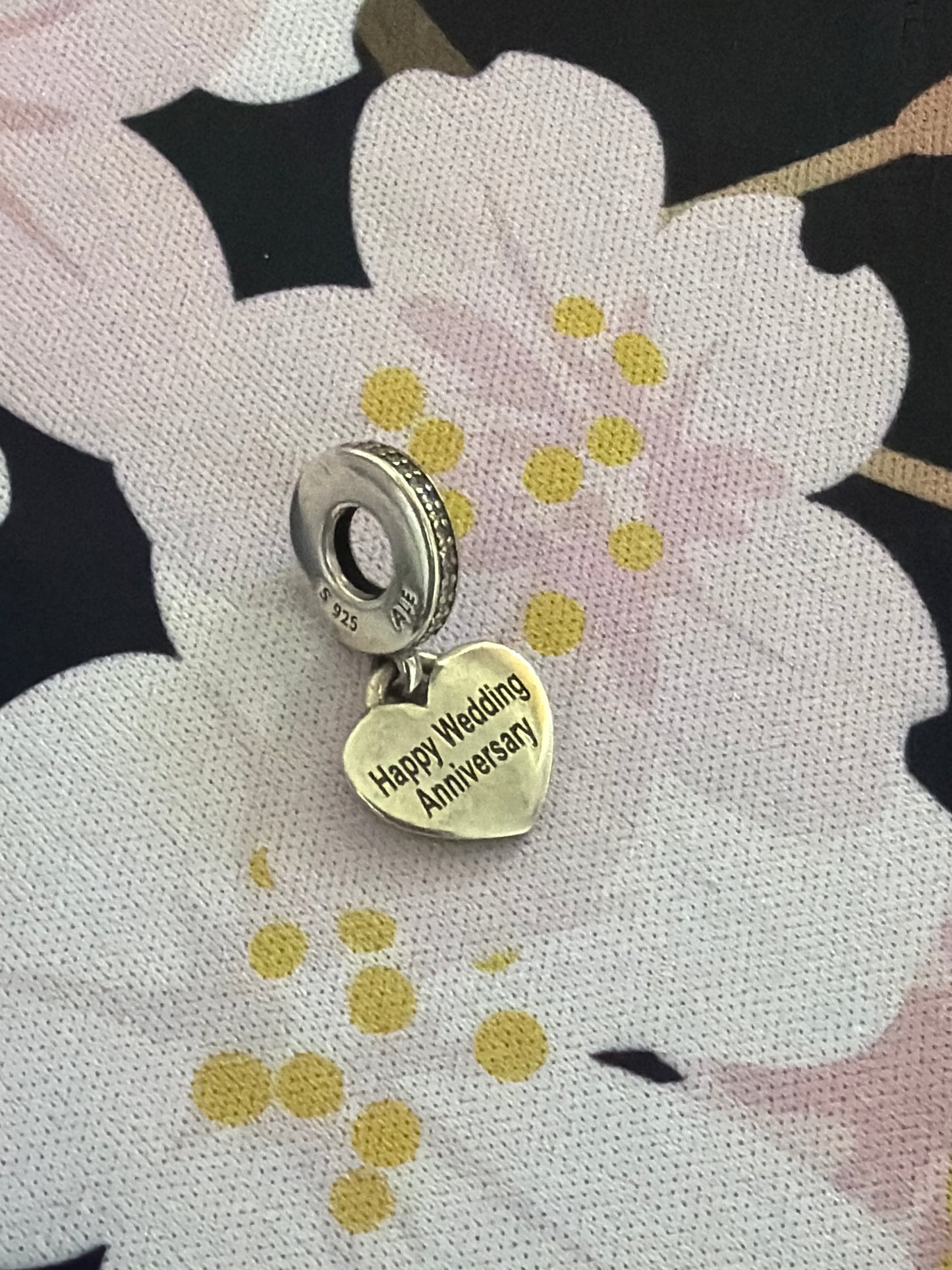 Genuine Pandora Happy Anniversary Wedding Dangle Charm