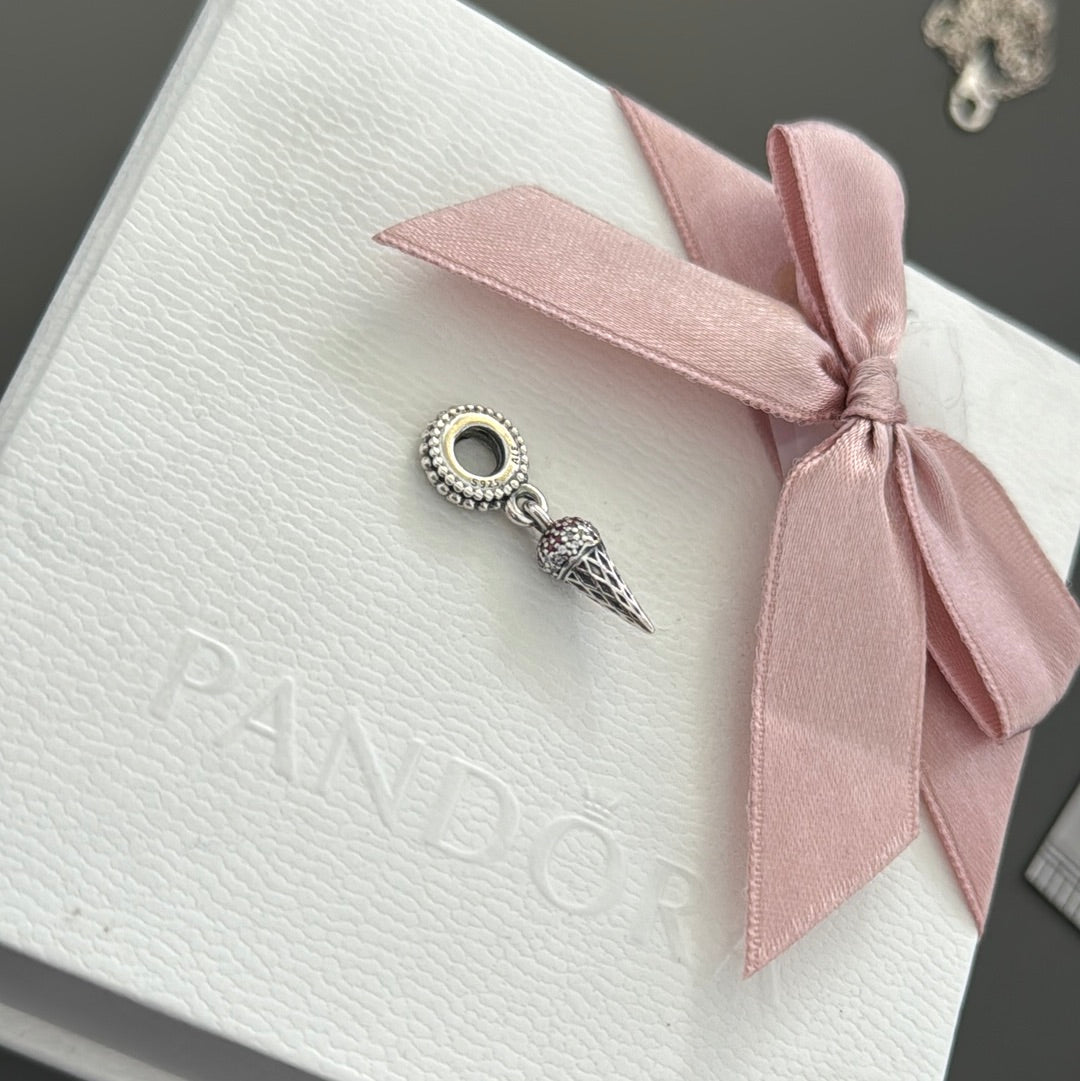Genuine Pandora Ice Cream Pave Dangle Charm