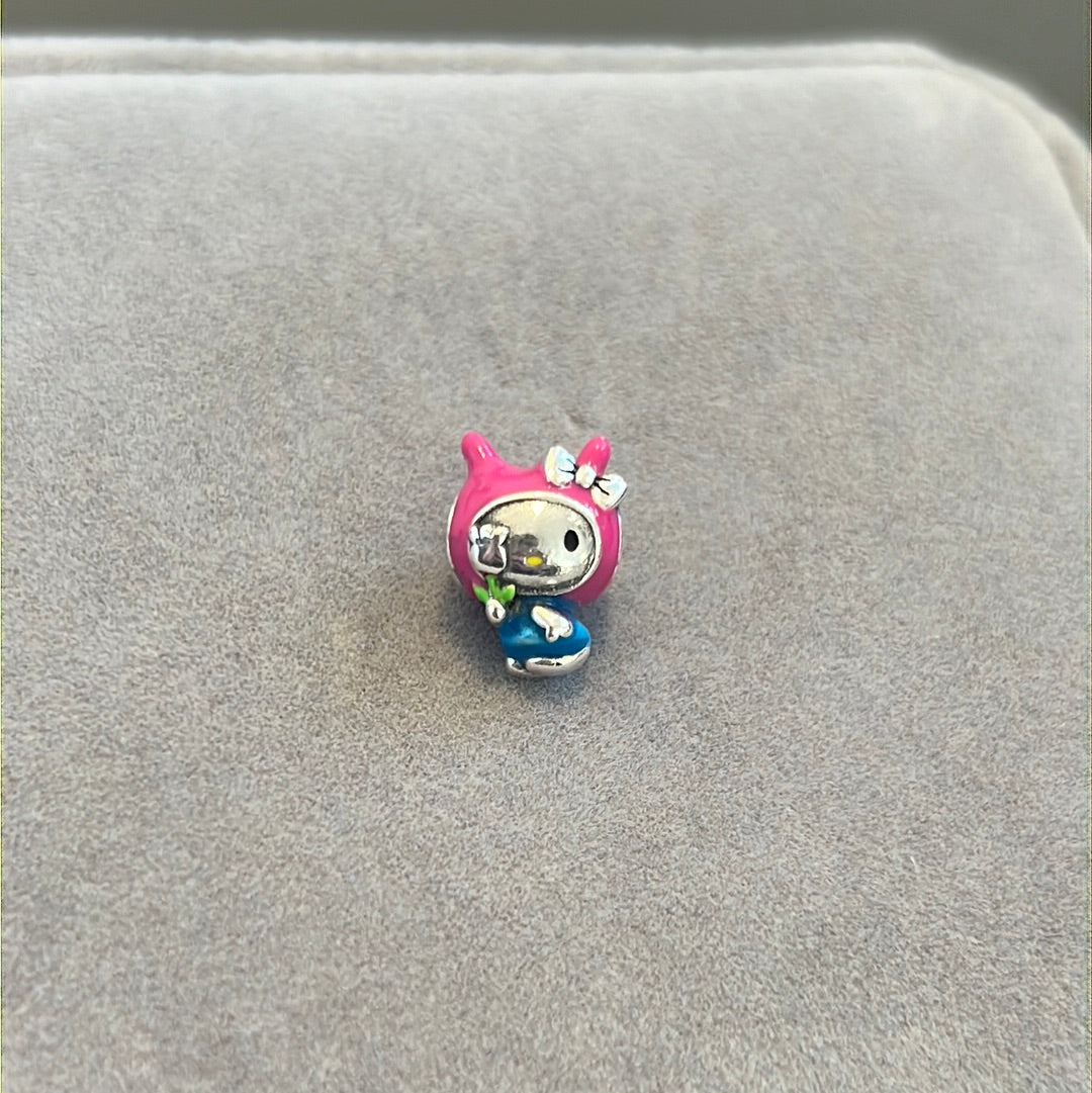 Sterling Silver Enamel Hello Kitty Charm