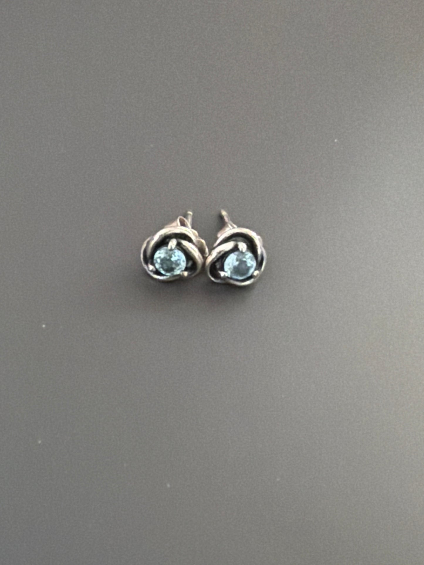 Genuine Pandora Light Blue Eternity Birthstone Earrings