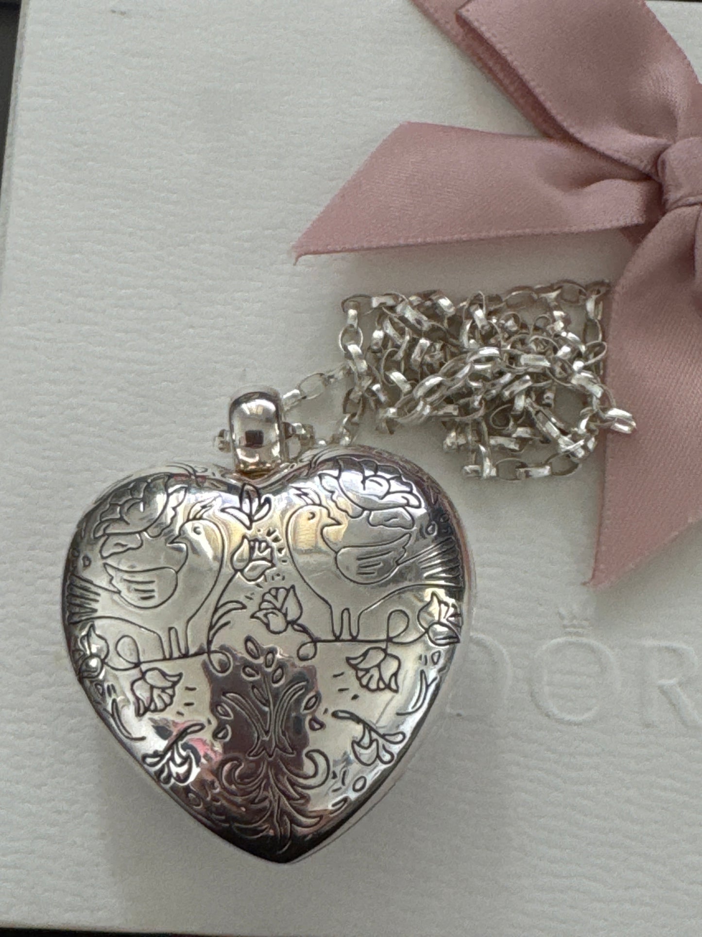 Genuine Thomas Sabo Sterling Silver Huge Love Bird Dove Locket Heart Necklace