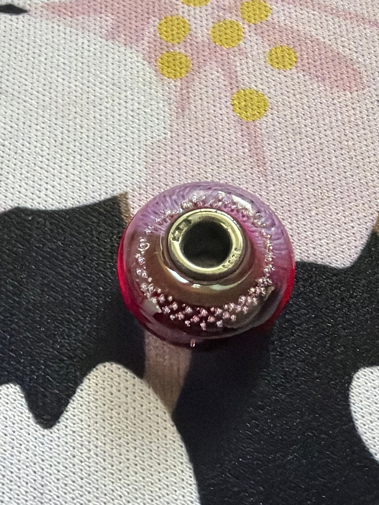 Genuine Trollbeads Cerise Twinkle Passion Murano Charm