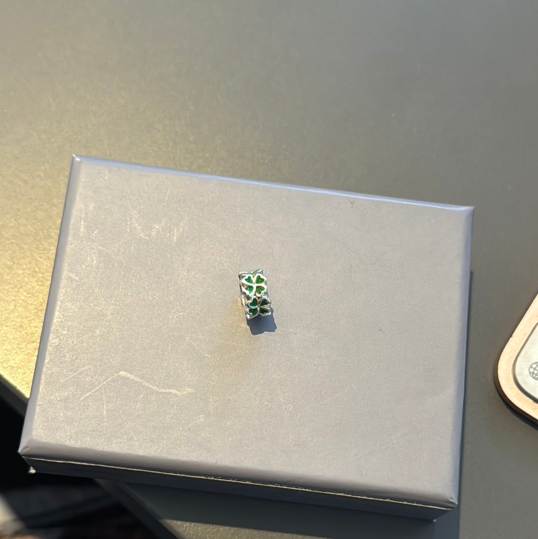 Genuine Chamilia Enamel Clover Green Spacer Charm