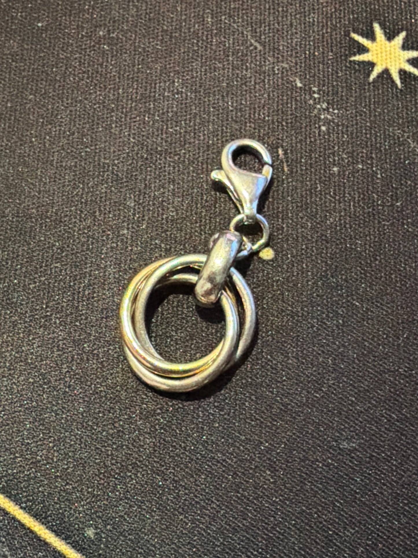 Genuine Hot Diamond Triple Ring Two Tone Clip Charm