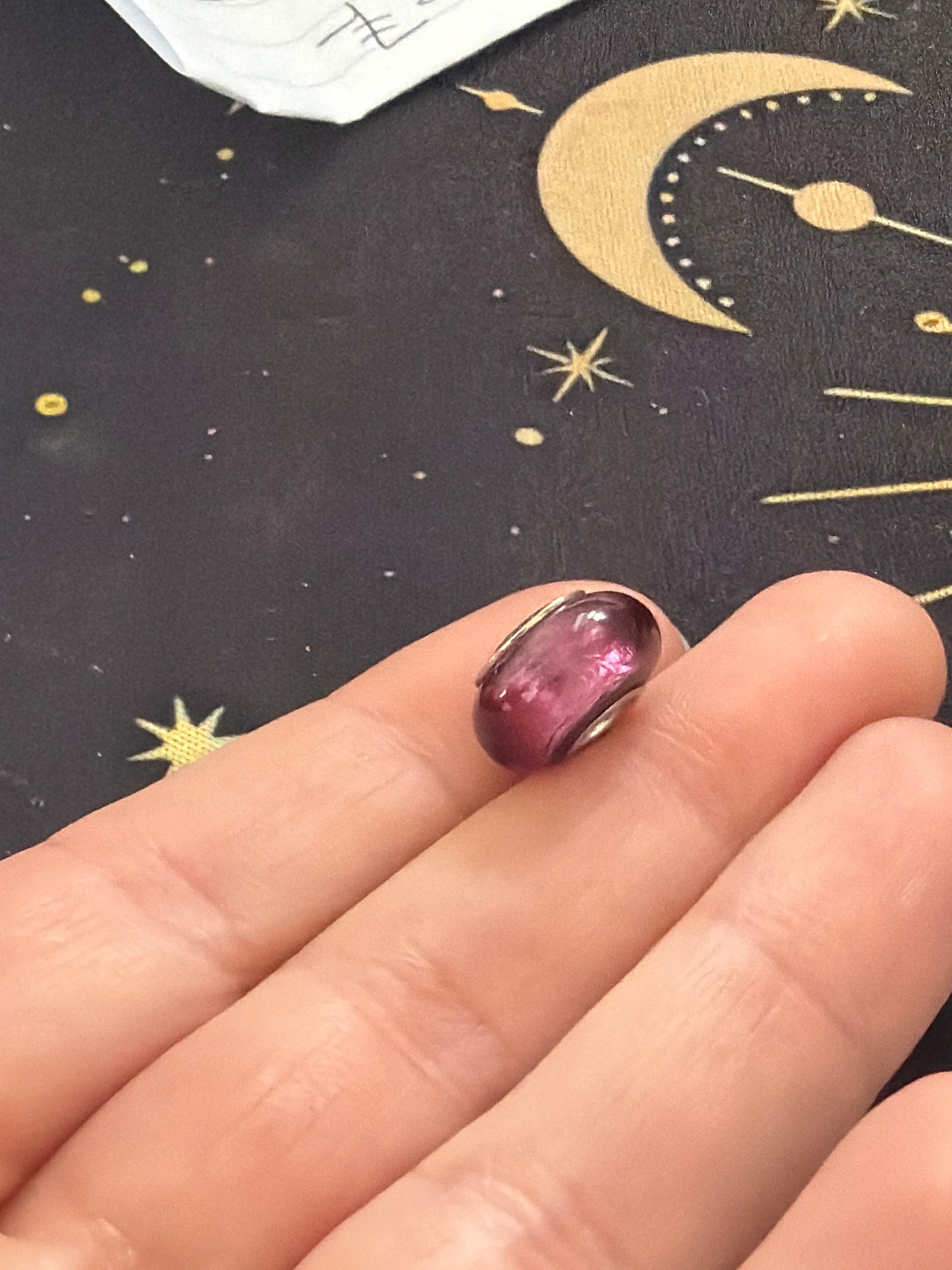 Genuine Chamilia Retired Purple Metallic Murano Glass Charm