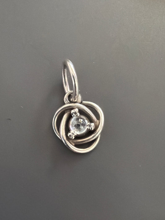 Genuine Pandora Eternity April Clear Moonstone Birthstone Pendant Dangle Charm