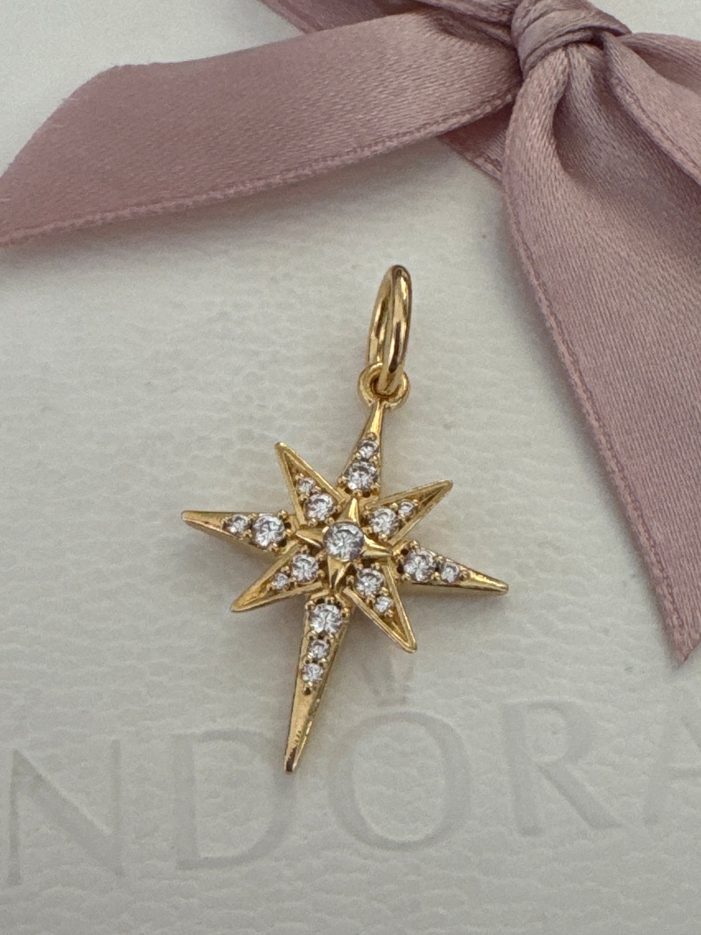 Genuine Pandora Shine Gold Plated North Star Large Pendant Charm