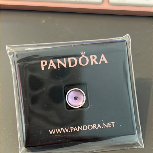 Genuine Pandora Purple Glass Birthstone Petite Charm