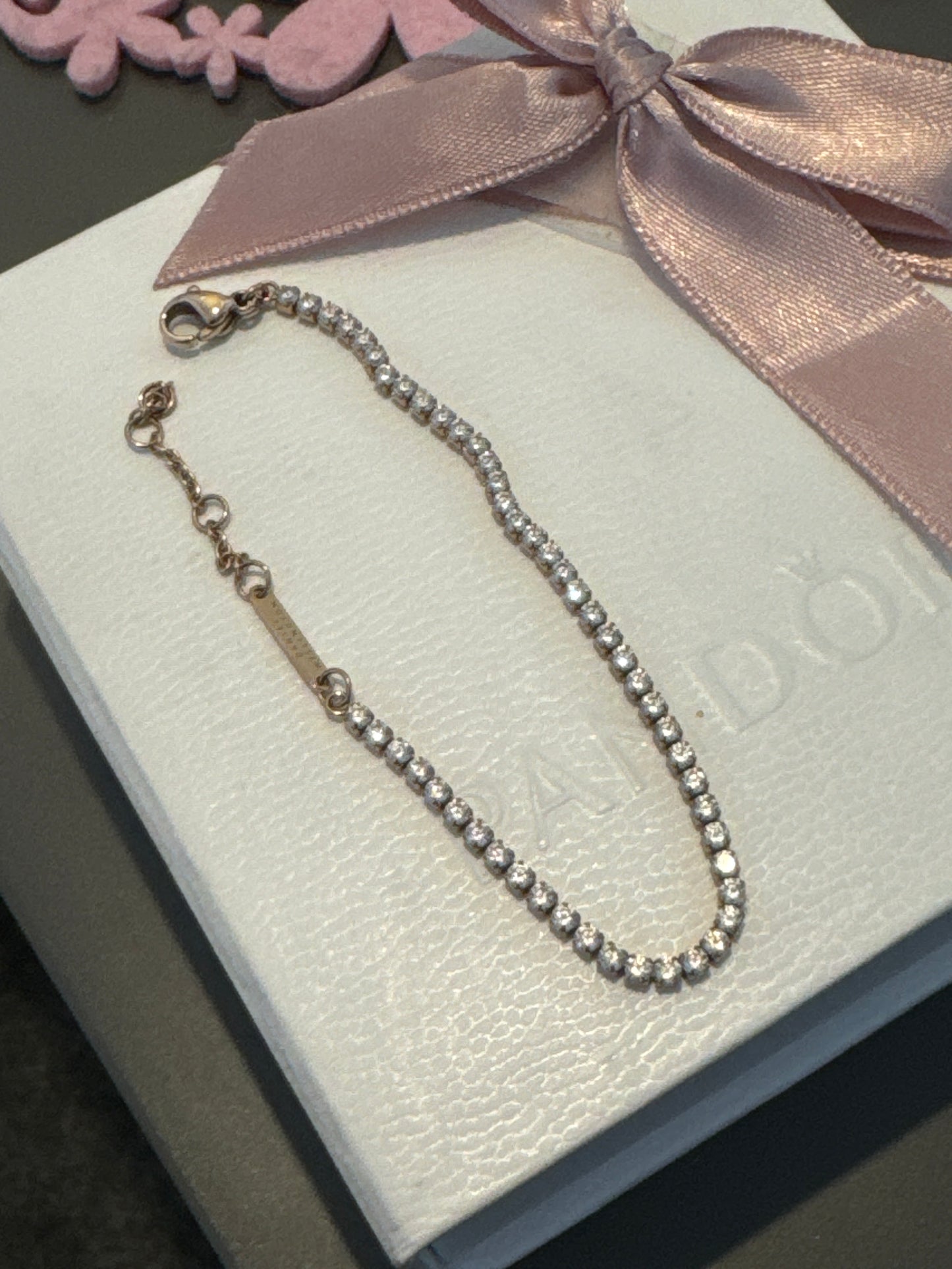 Genuine Daniel Wellington Rose Gold Dainty Cz Bracelet 18cm Max Extension