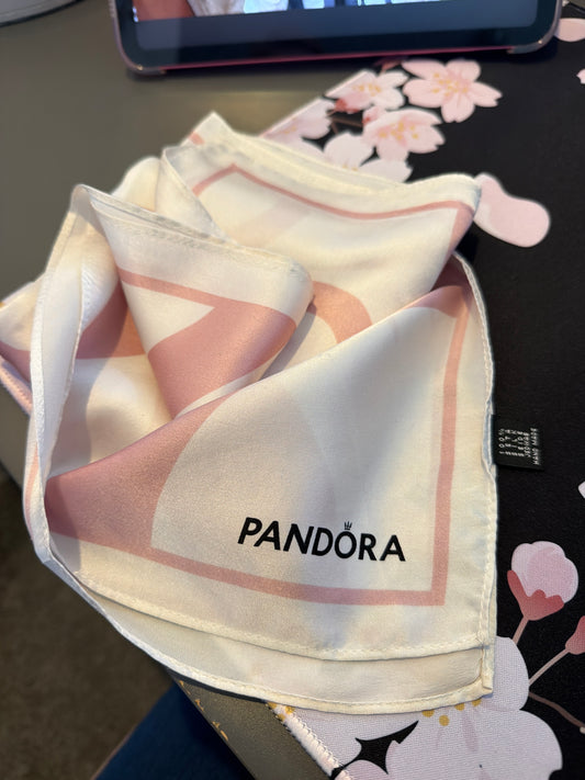 Genuine Pandora Handmade 100% Silk Staff Scarf HTF Collectors Piece