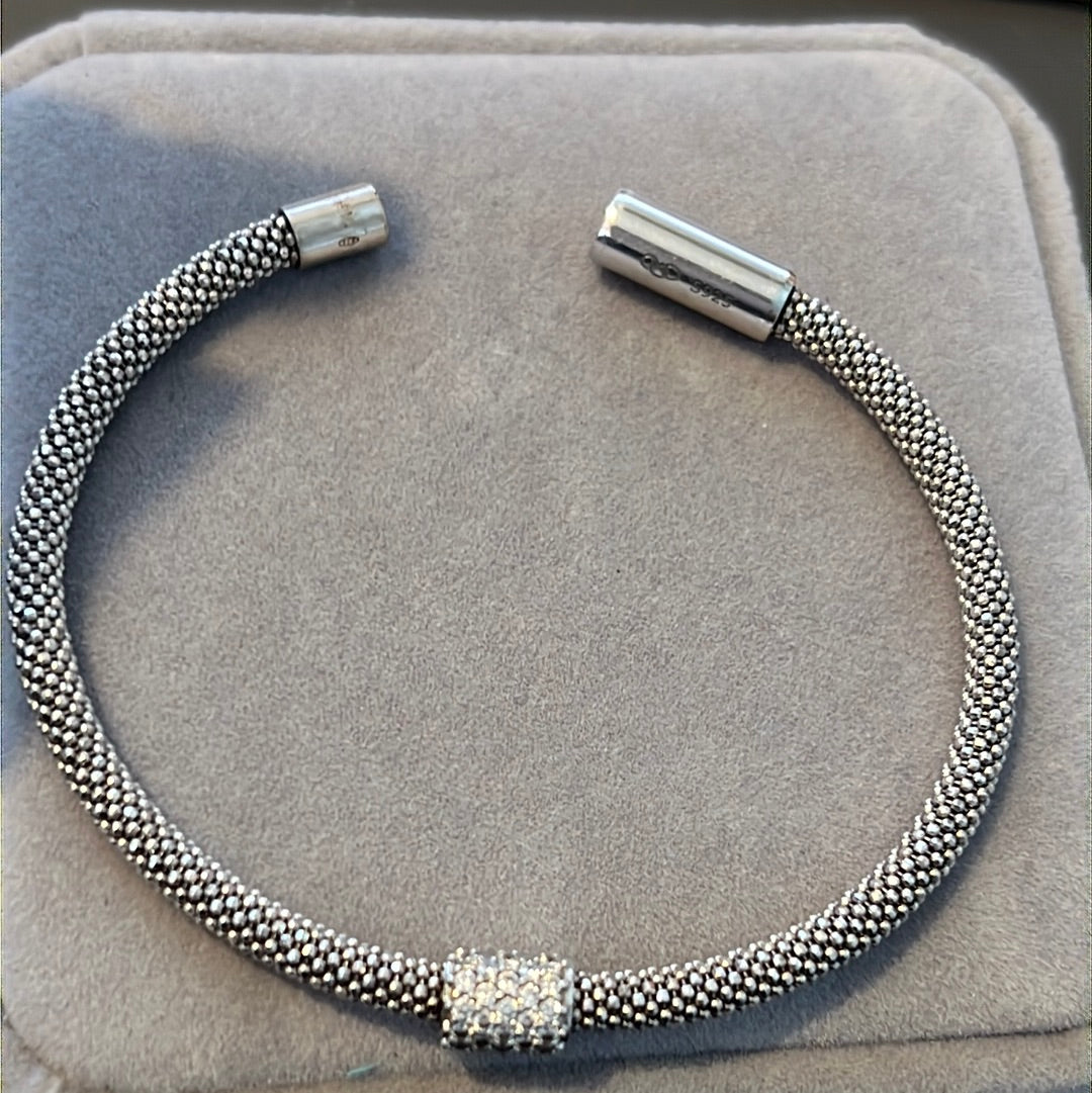 Genuine Links of London Pave and Mesh Charm Bracelet - Fits a wearer of 18-19cm