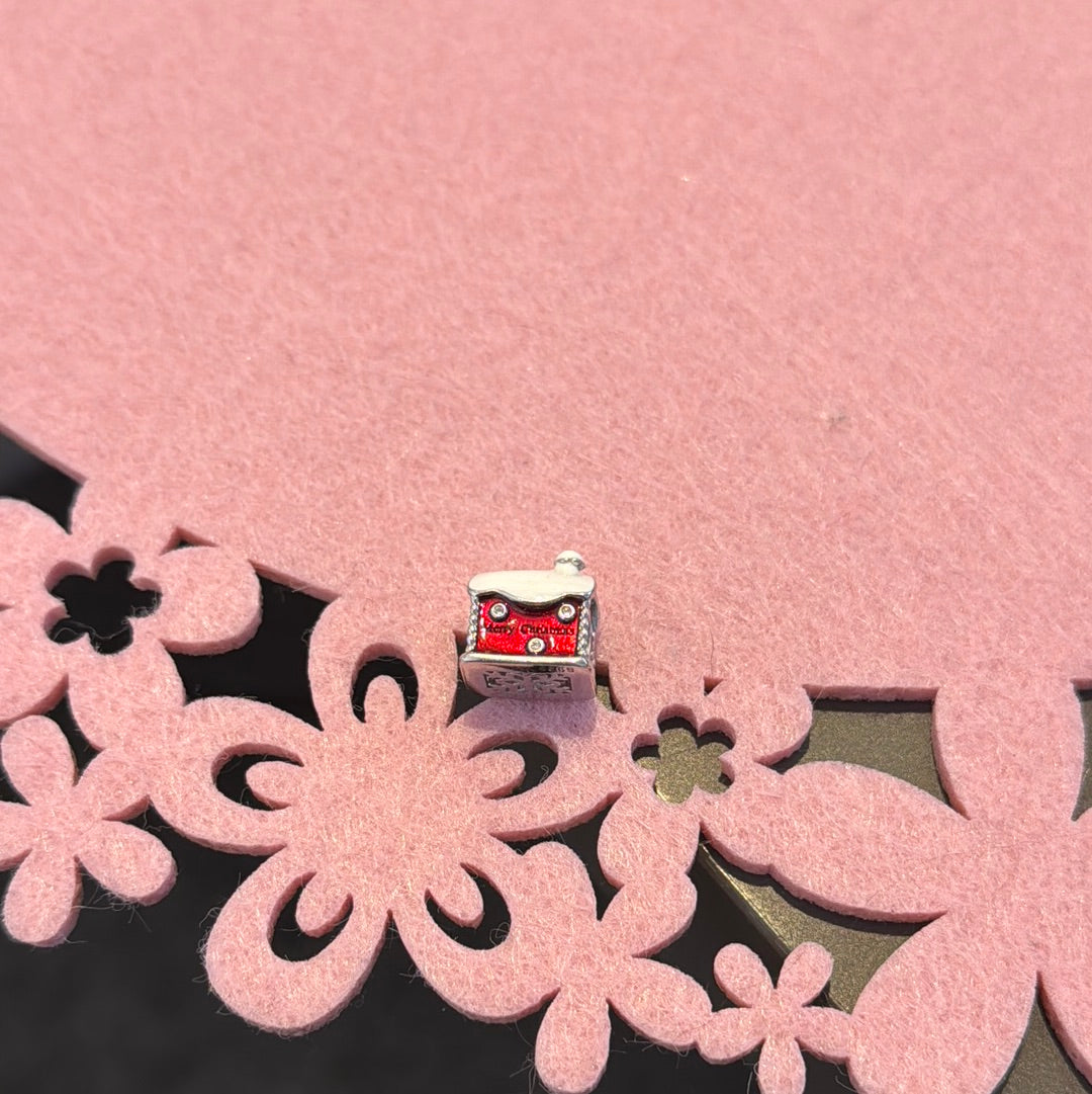 Genuine Gnoce Enamel Christmas House Snowman Charm