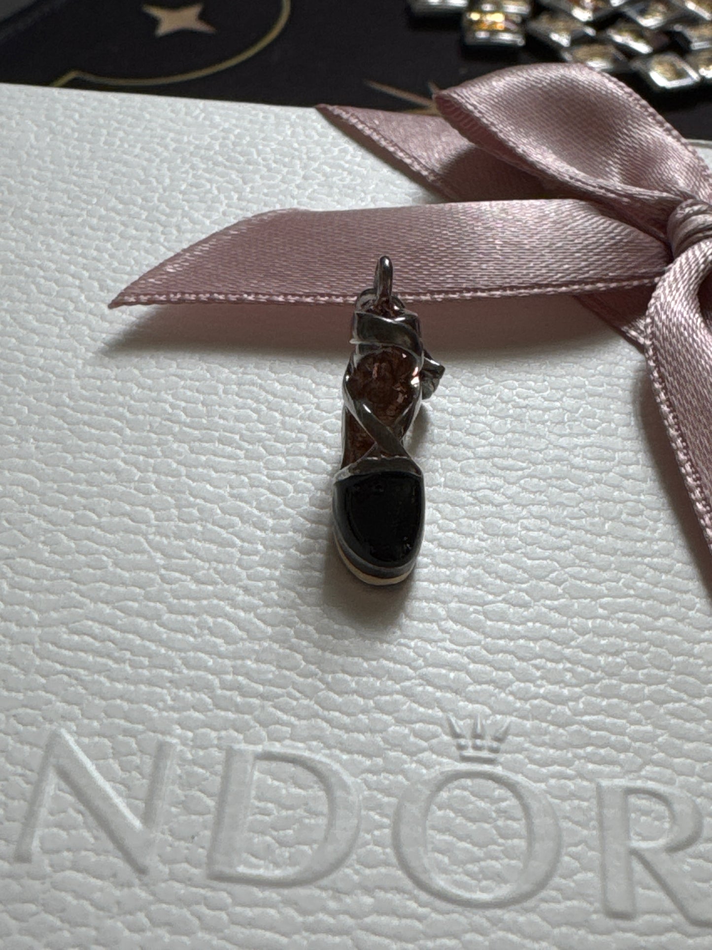 Genuine Thomas Sabo Enamel Shoe Wedge Black & Cream Dangle Charm
