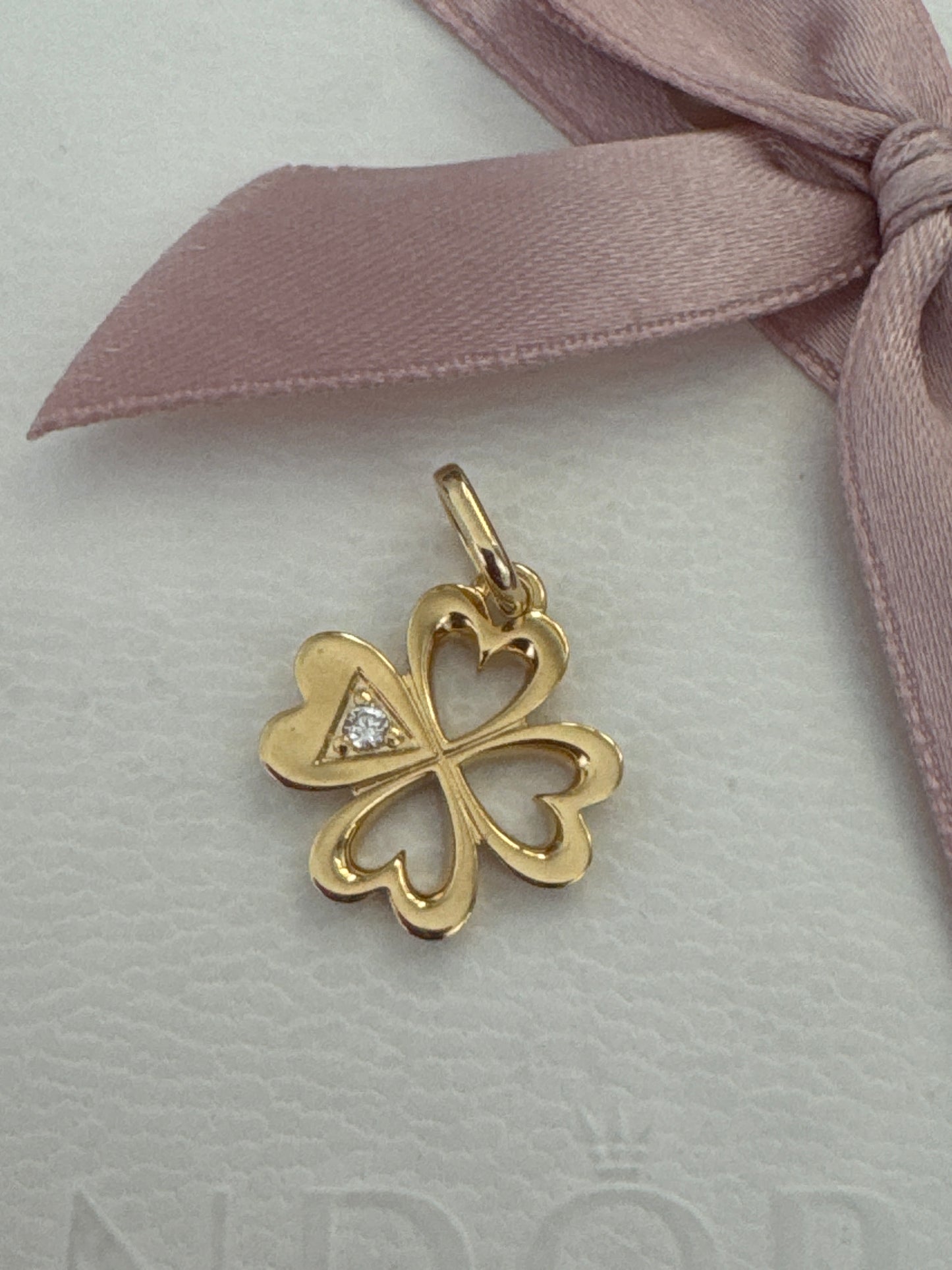 Genuine Pandora Me Shine Gold Plated Clover CZ Medallion Charm
