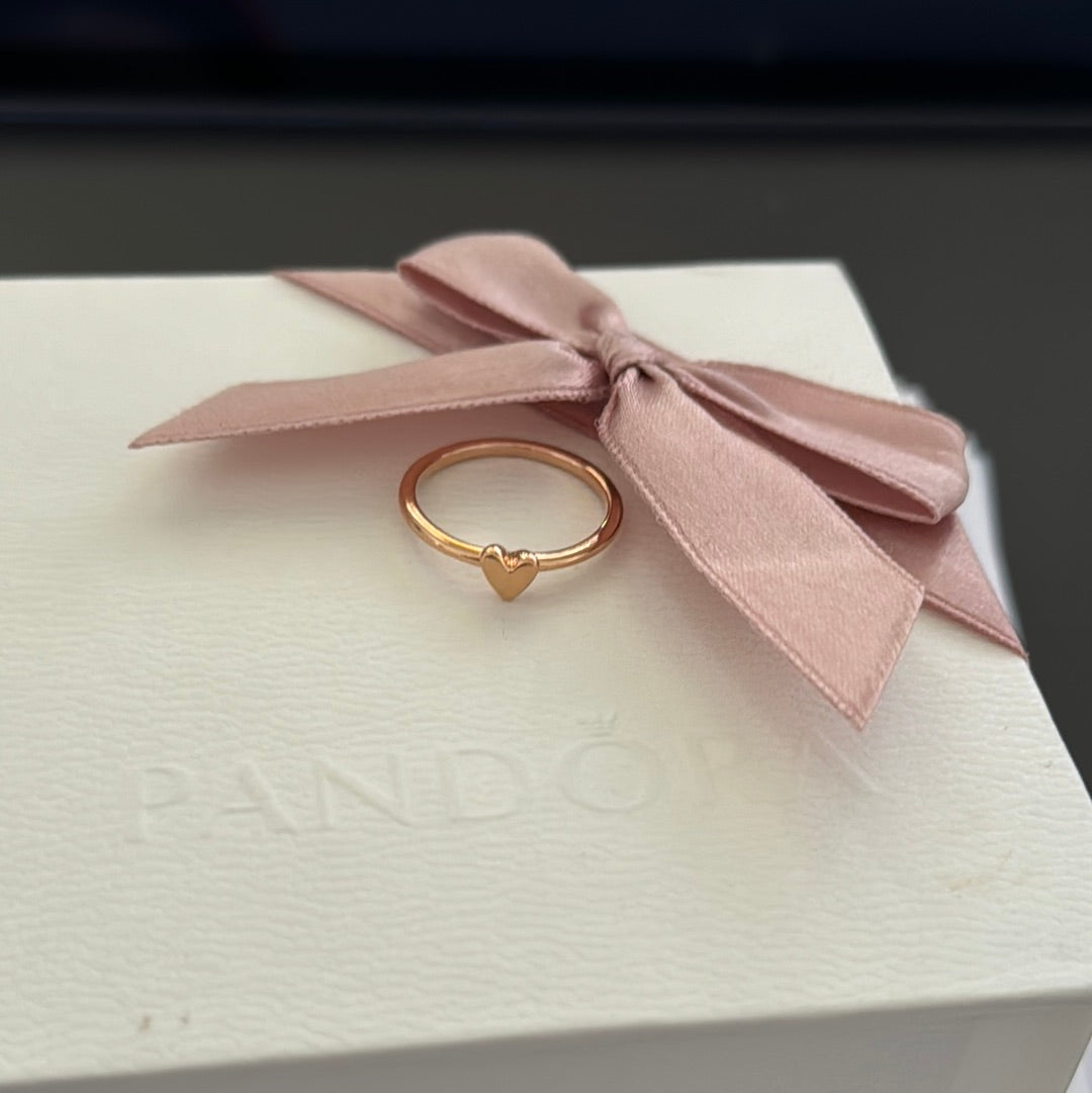 Genuine Pandora Rose Gold Heart Ring 54
