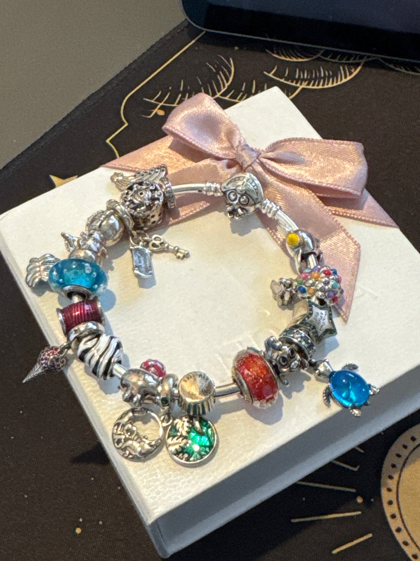 Bundle of Sterling Silver Charms and Bracelet Disney 19cm bangle (NOT PANDORA)
