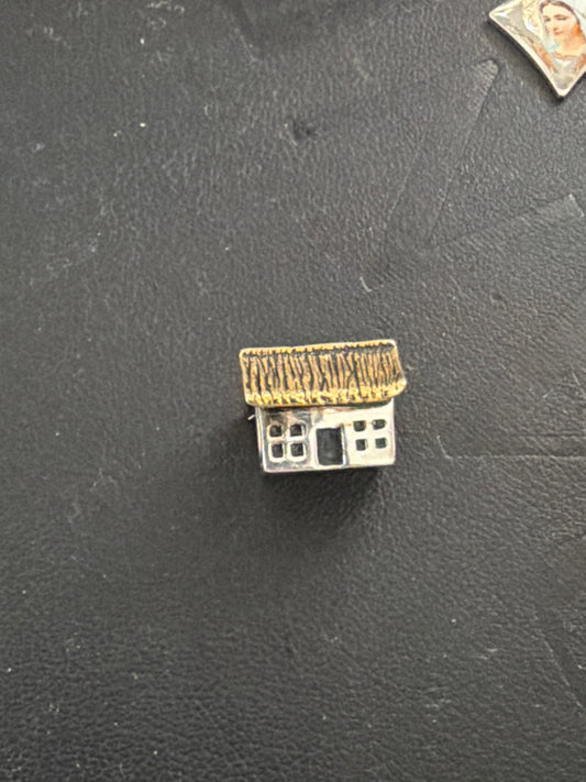 Sterling Silver Tara's Diary Cute Cottage Two Tone Charm