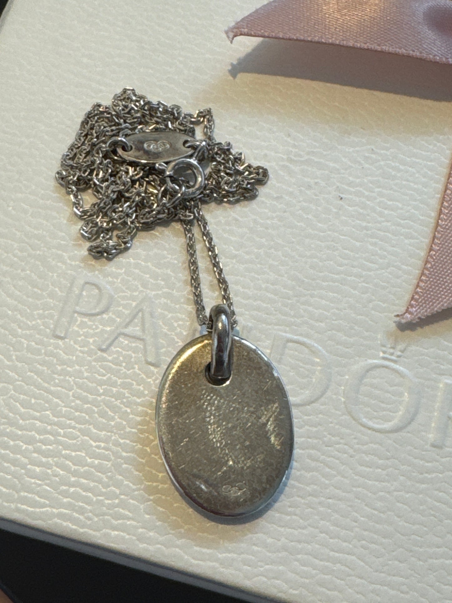 Genuine Links of London Oval Engravable Pendant Necklace 45cm