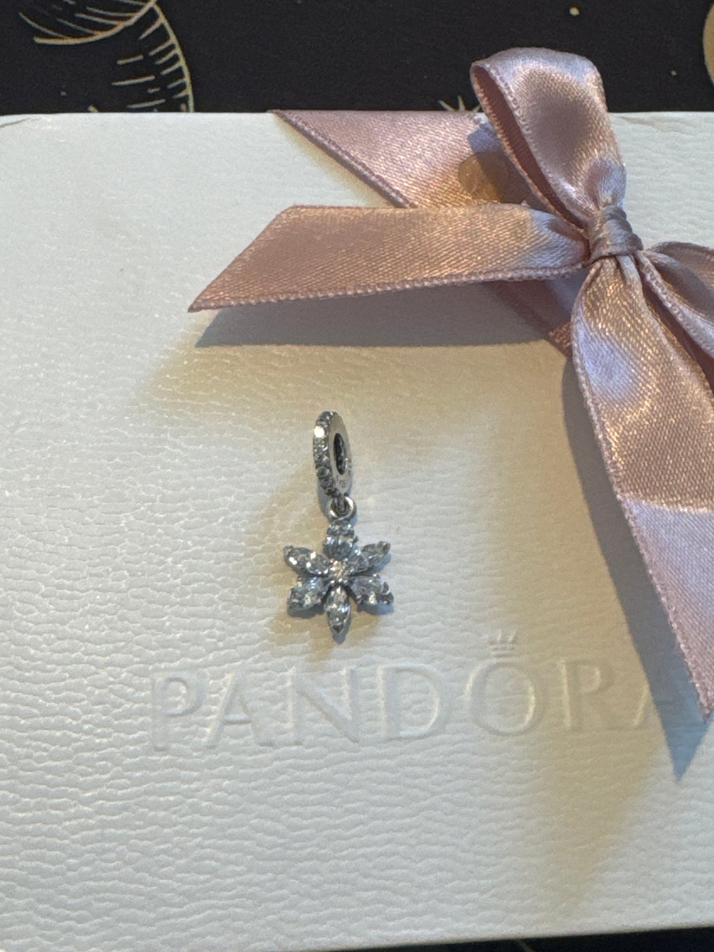 Genuine Pandora Sparkling Herbarium Flower Dangle Charm