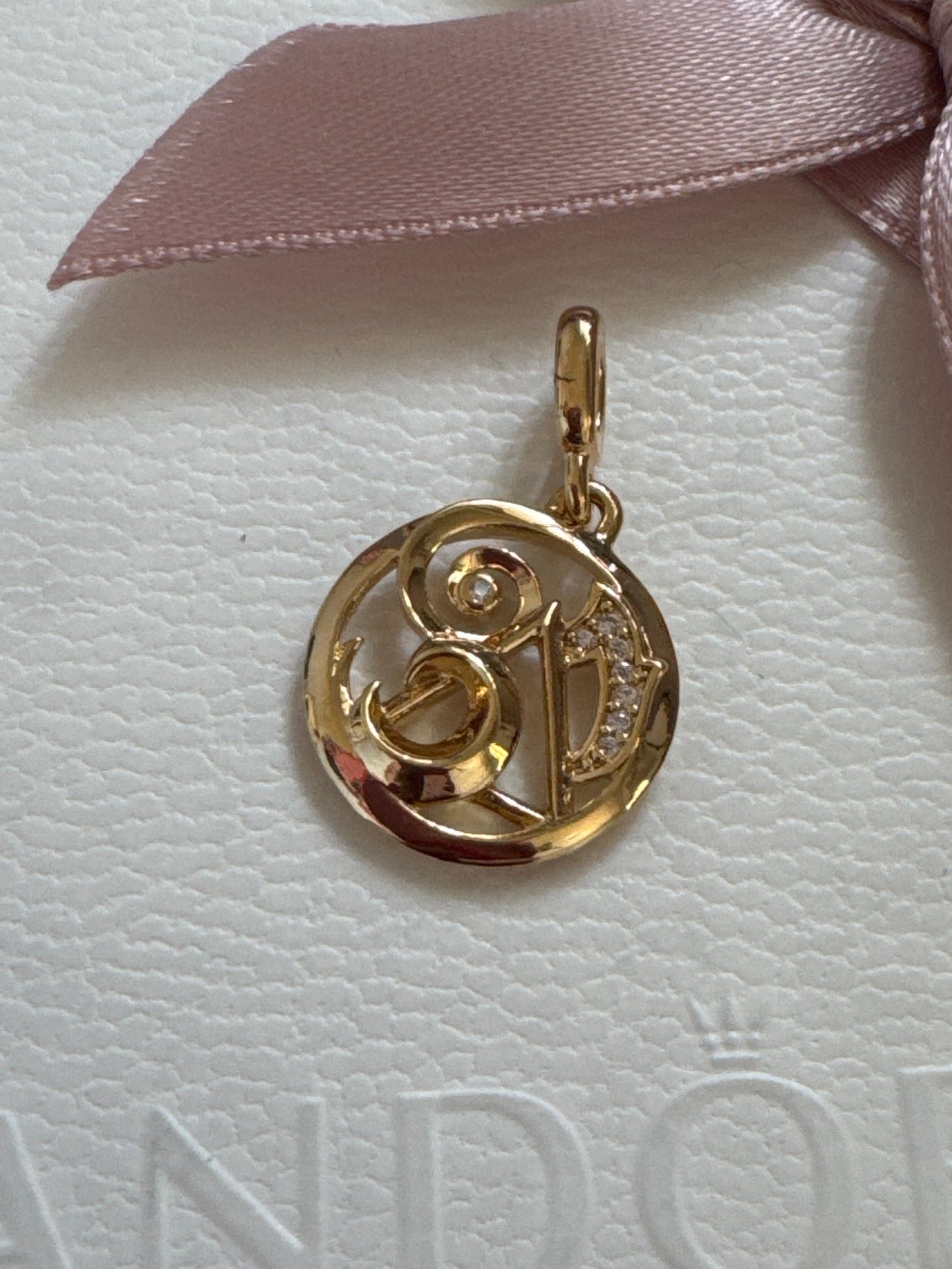 Genuine Pandora Me Shine Gold Pave Elements Medallion Charm