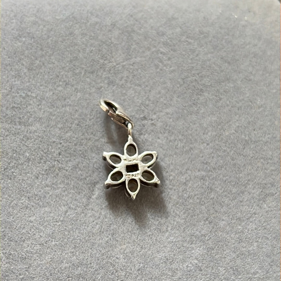 Genuine Thomas Sabo Dangle Clear Flower Glass Charm