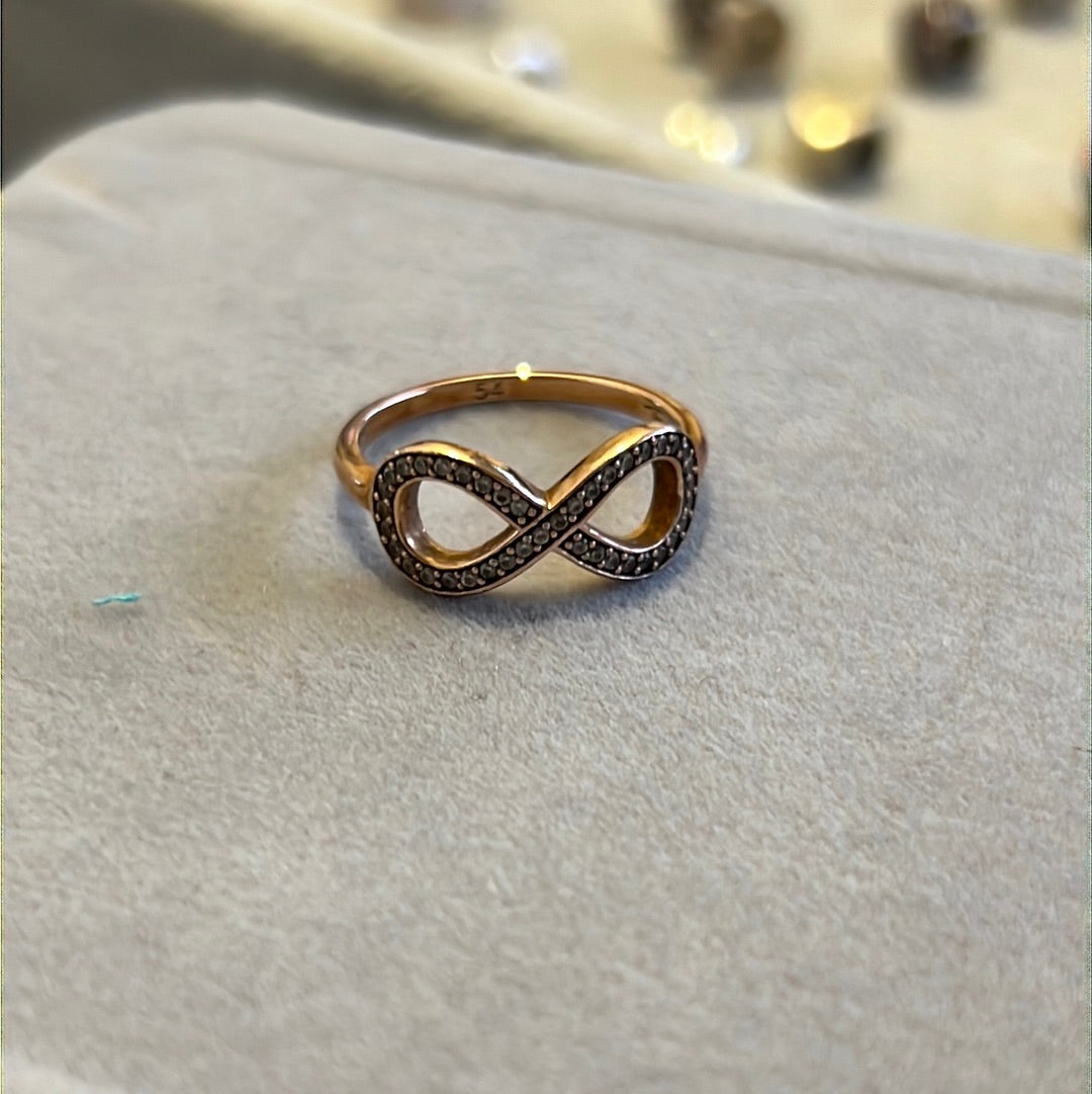 Genuine Thomas Sabo Rose Gold Pave Infinity Ring Size 54