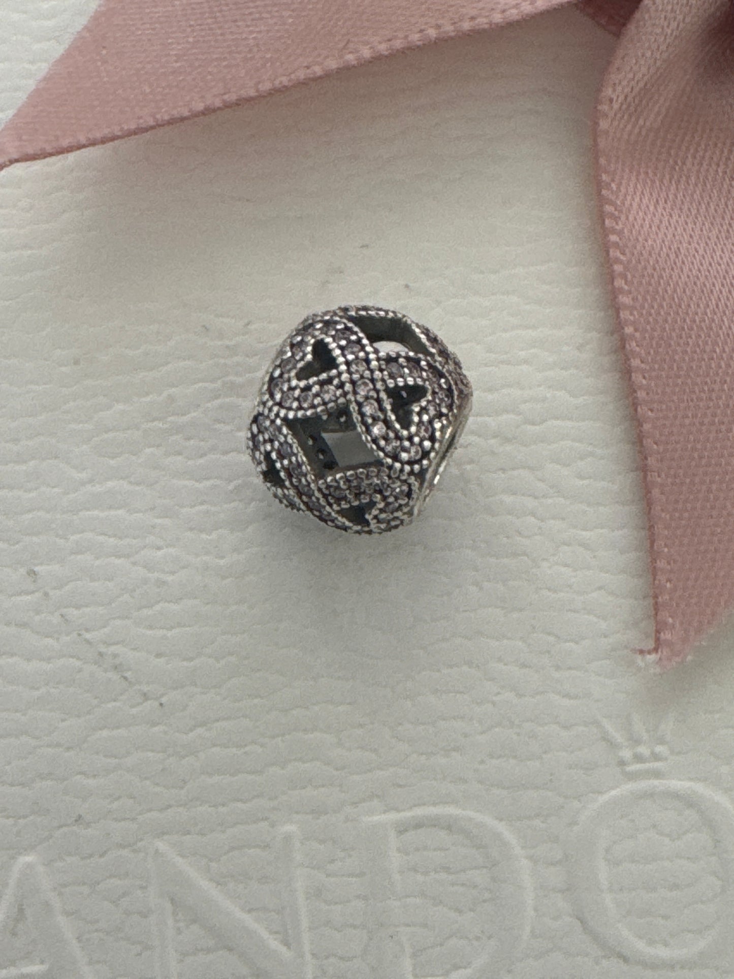 Genuine Pandora Pave Heart Infinity Charm