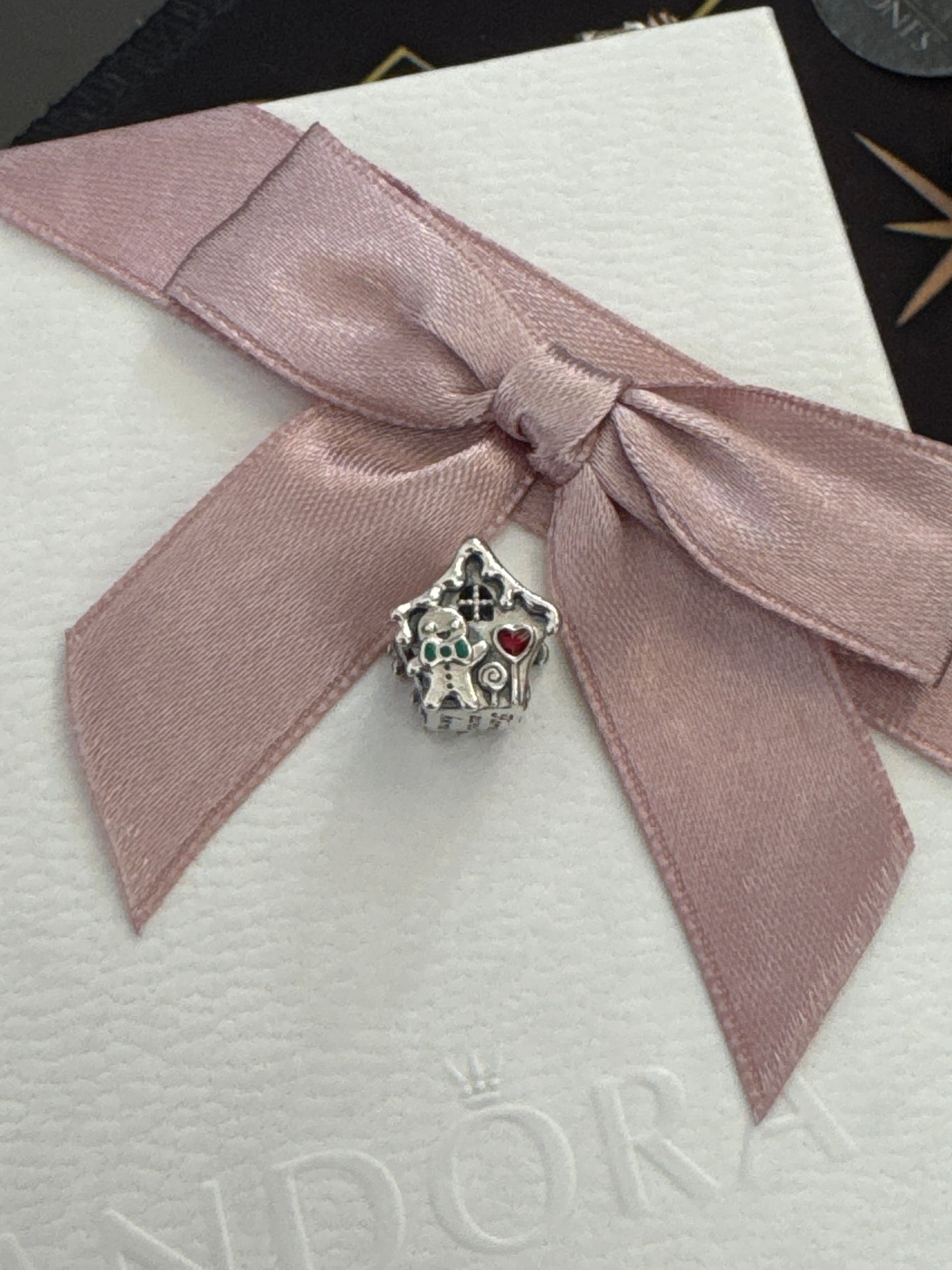Genuine Pandora Gingerbread Man House Enamel Charm