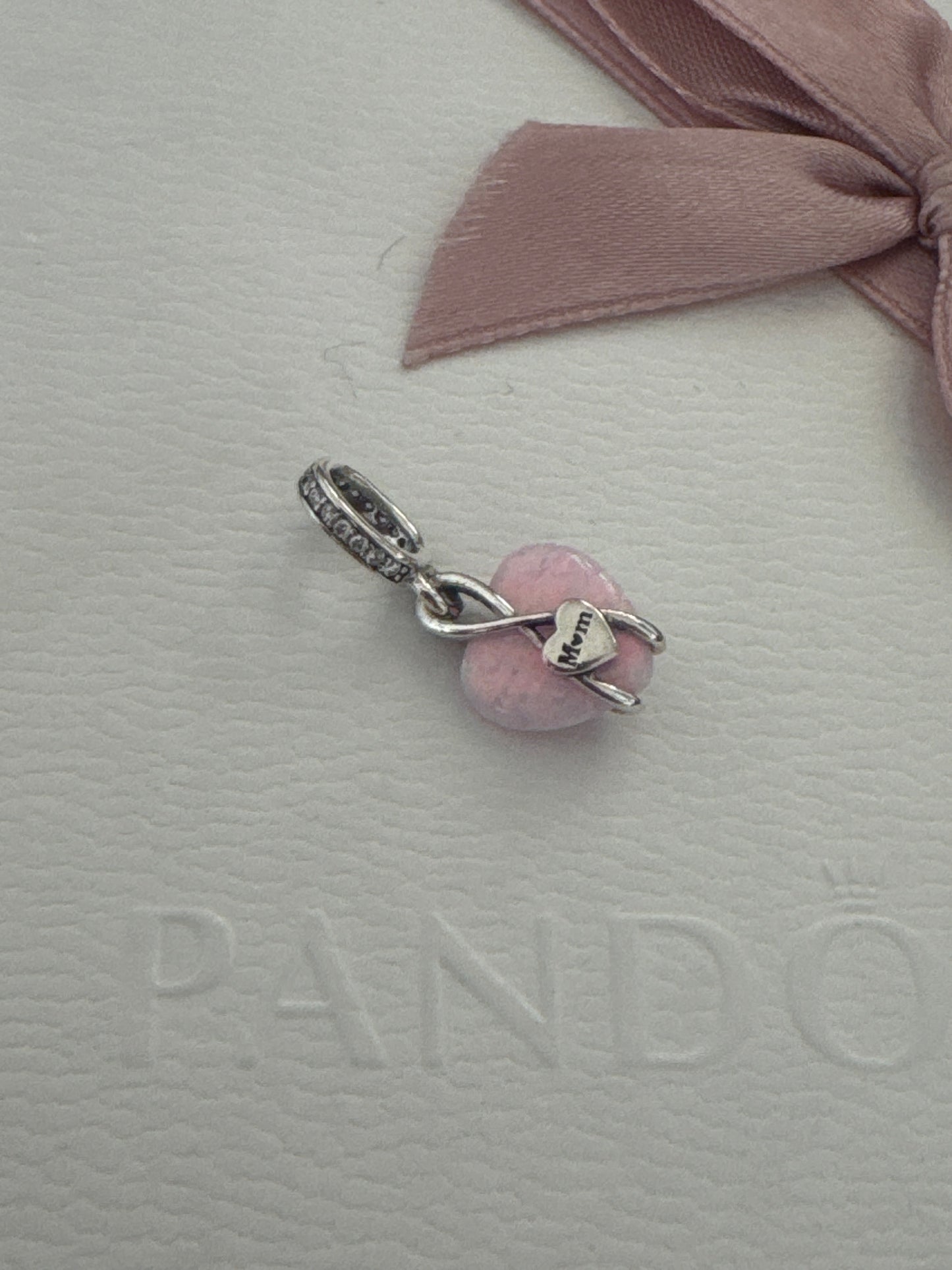 Genuine Pandora Mum Opalescent Heart Dangle Charm