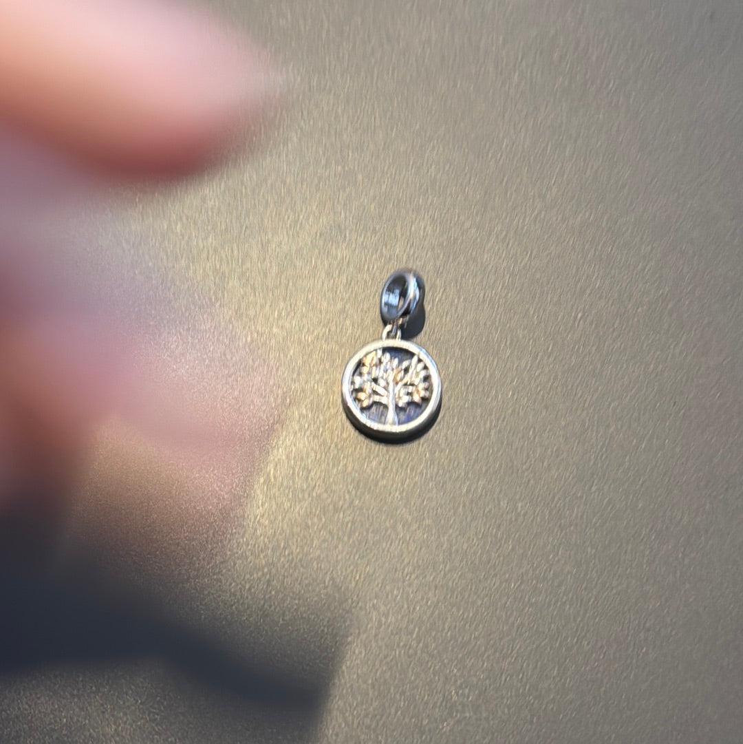 Genuine Welsh Clogau Silver & 9ct Rose Gold Tree of Life Lapis Lazuli Dangle Charm