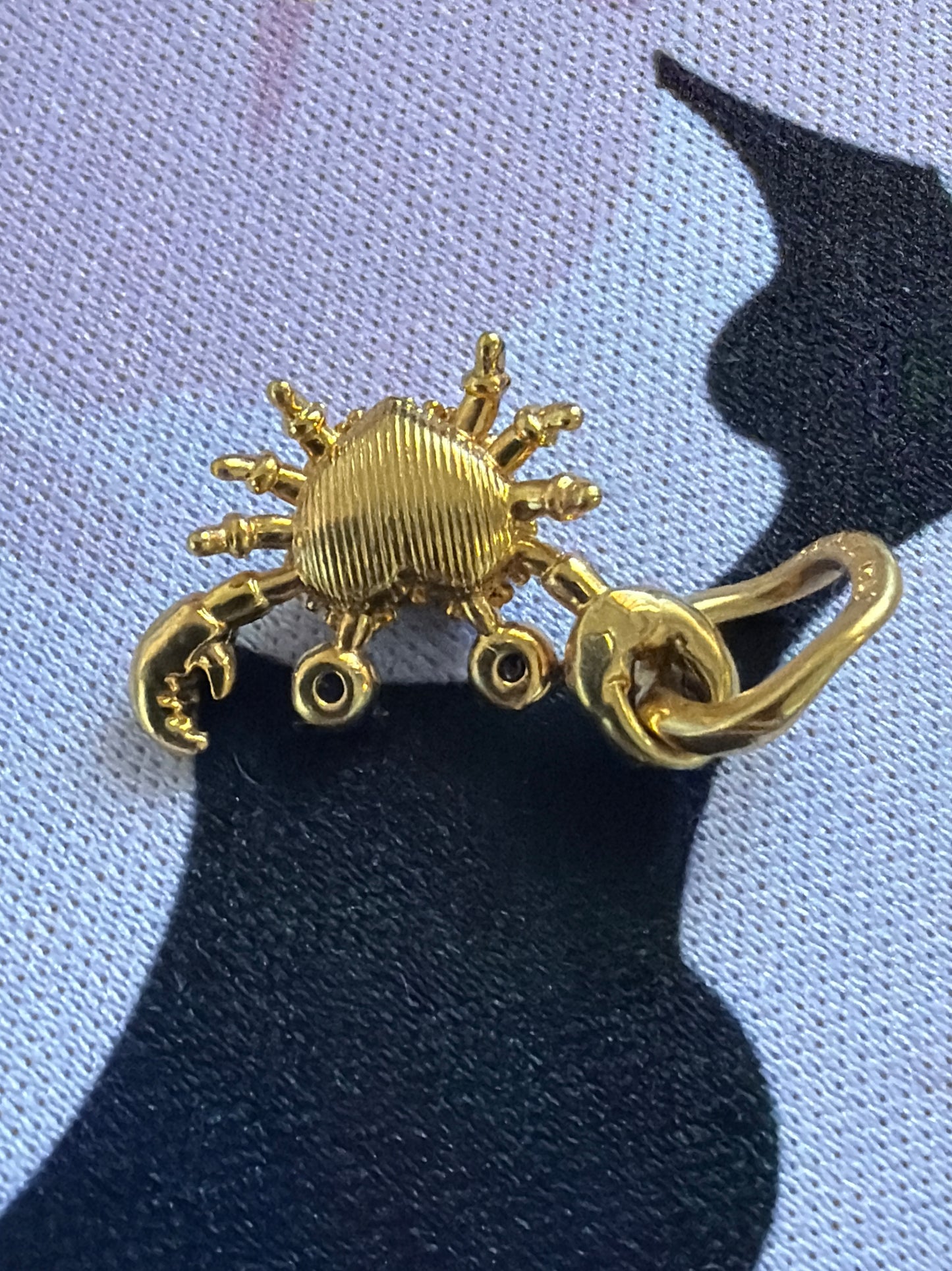 Genuine Pandora Shine Gold Pave Crab Dangle Charm