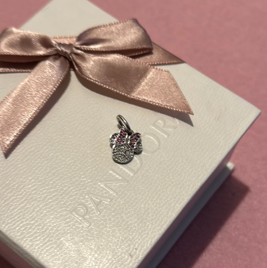 Genuine Pandora Disney Minnie Mouse Dangle Pave Charm