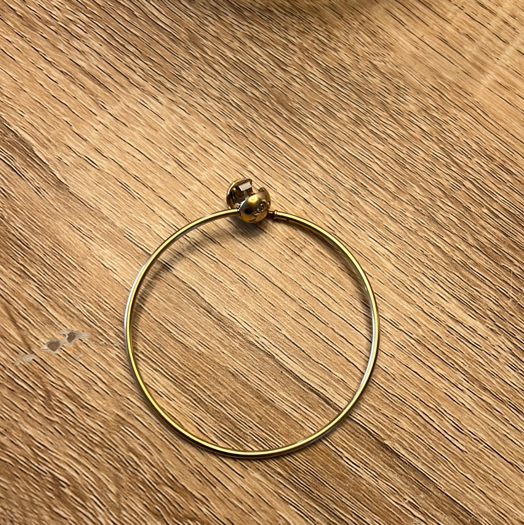 Genuine Pandora RARE HTF Solid Gold 14K Essence Bangle 17.5cm