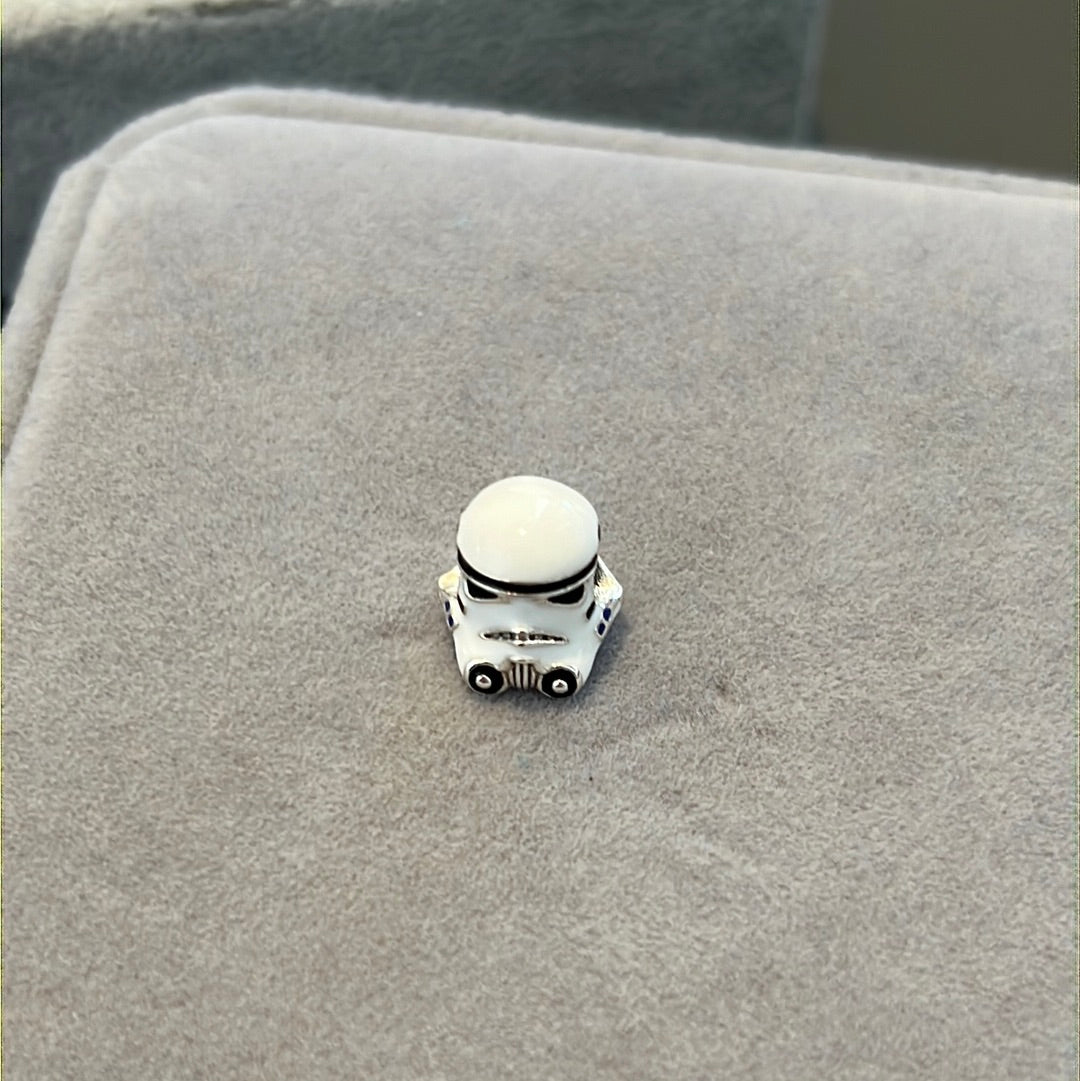 Genuine Pandora Disney Star Wars Enamel Storm Trooper Hemlet Charm