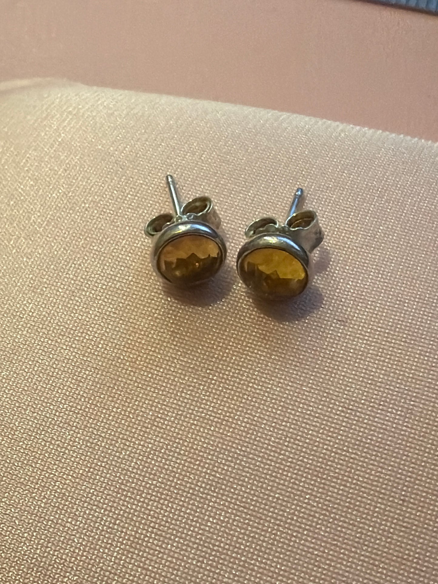 Genuine Pandora Yellowy Orange Birthstone Earrings