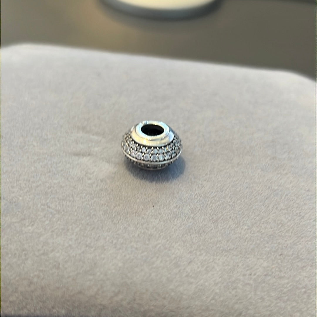 Genuine Pandora Pave Line Large Spacer Side Heart Charm