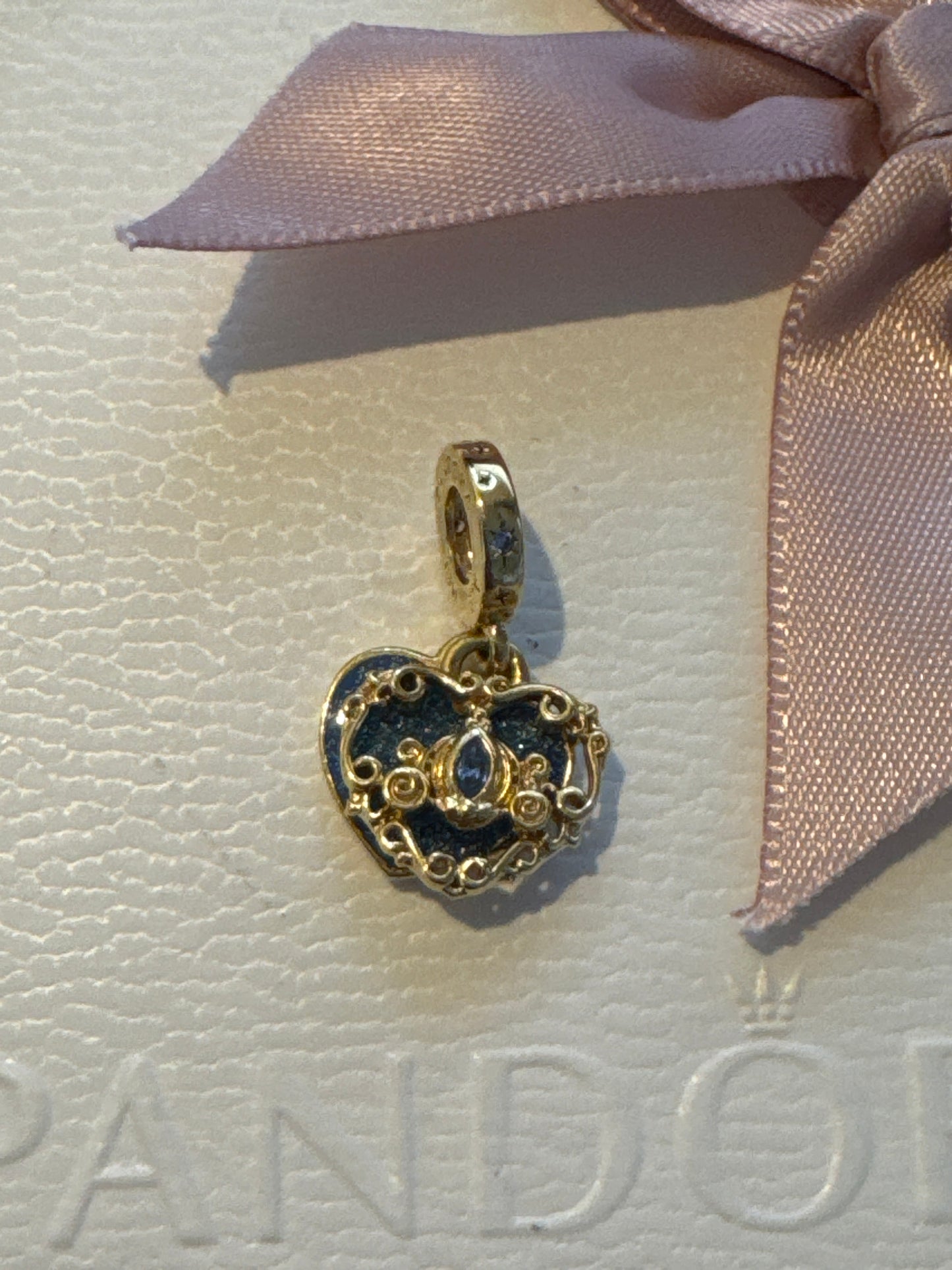 Genuine Pandora Disney Cinderella Carriage & Double Dangle Charm