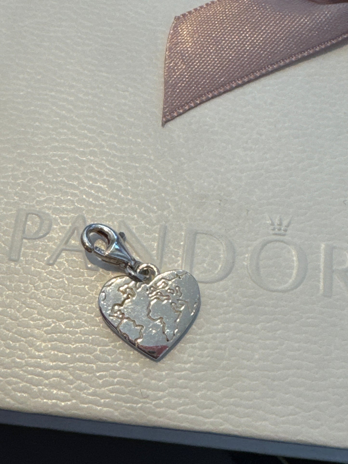 Genuine Thomas Sabo Silver Enamel World Heart Dangle Charm