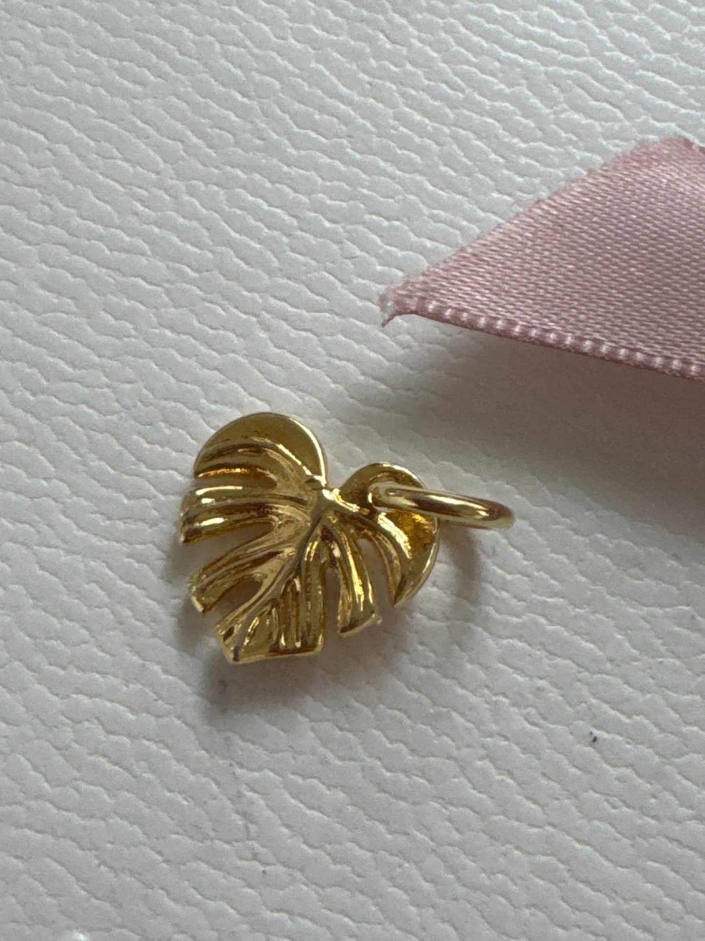 Genuine Pandora Shine Gold Leaf Pave Dangle Charm
